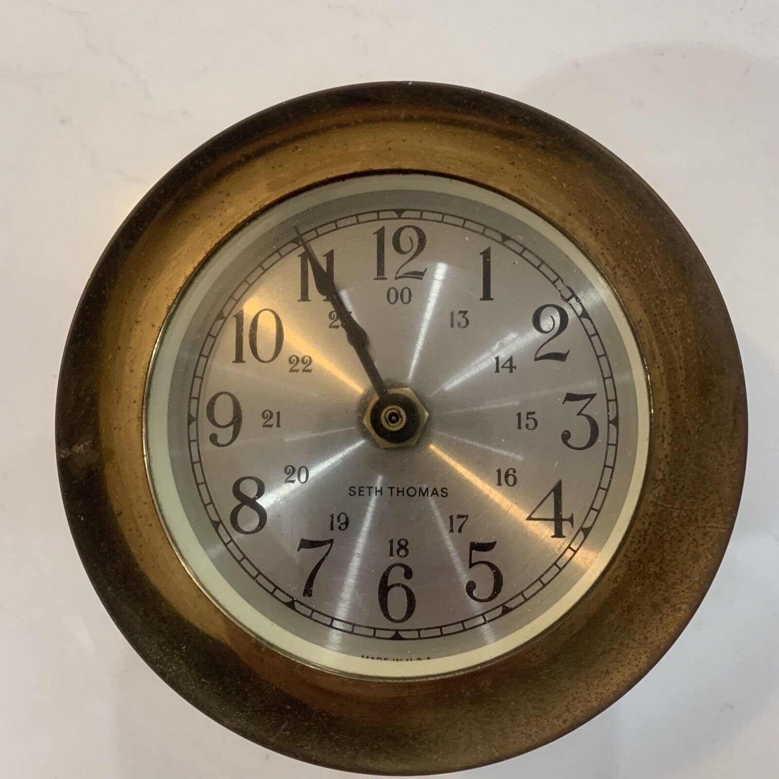 Vintage Seth Thomas Nautical Brass  Ship\'s Clock maritime wall clock