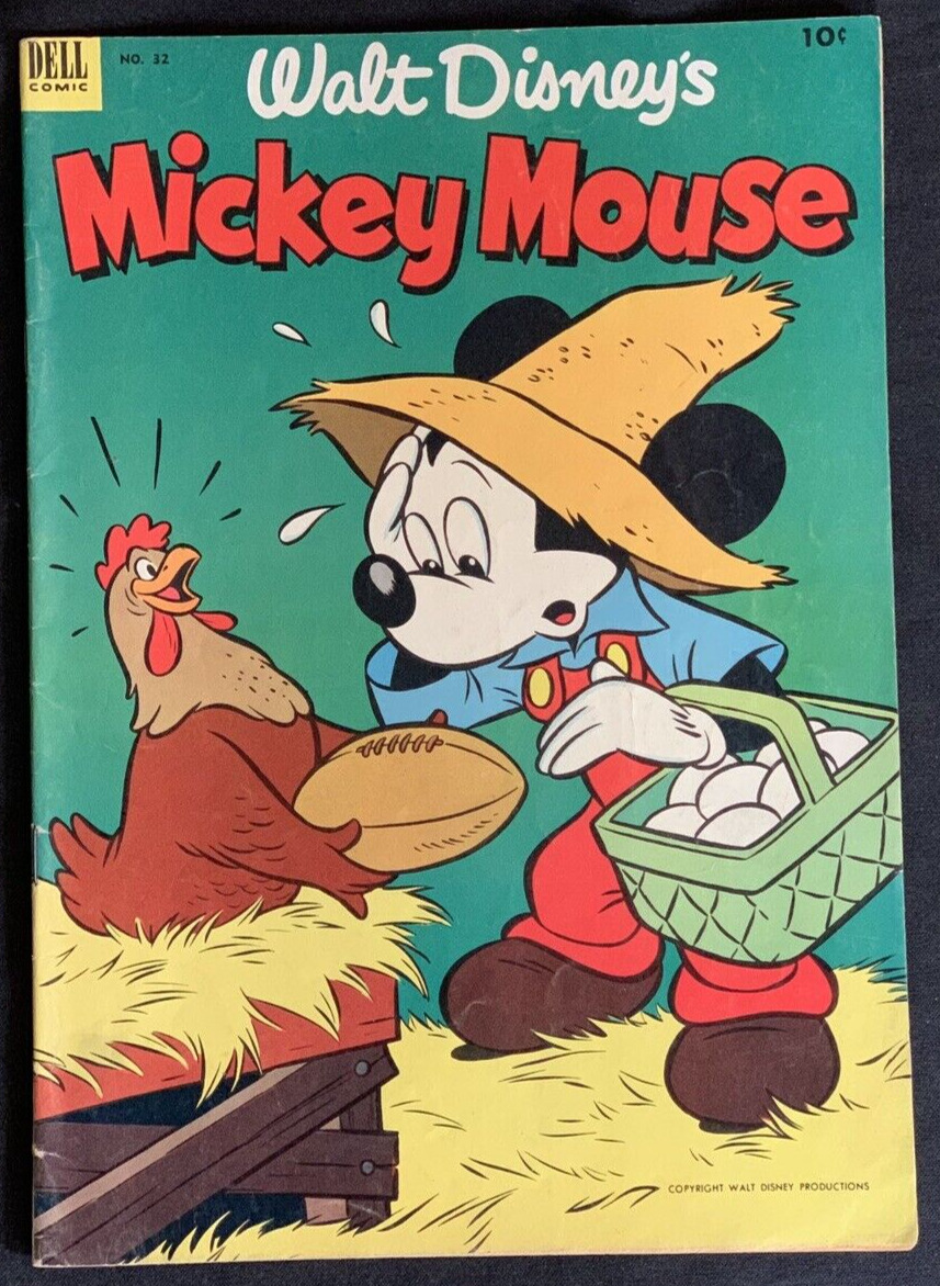 Walt Disney's MICKEY MOUSE Dell #32 1953 Estate Sale ORIGINAL OWNER