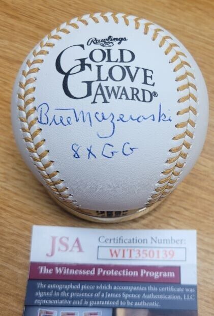 Autographed Bill Mazeroski Rawlings Gold Glove \