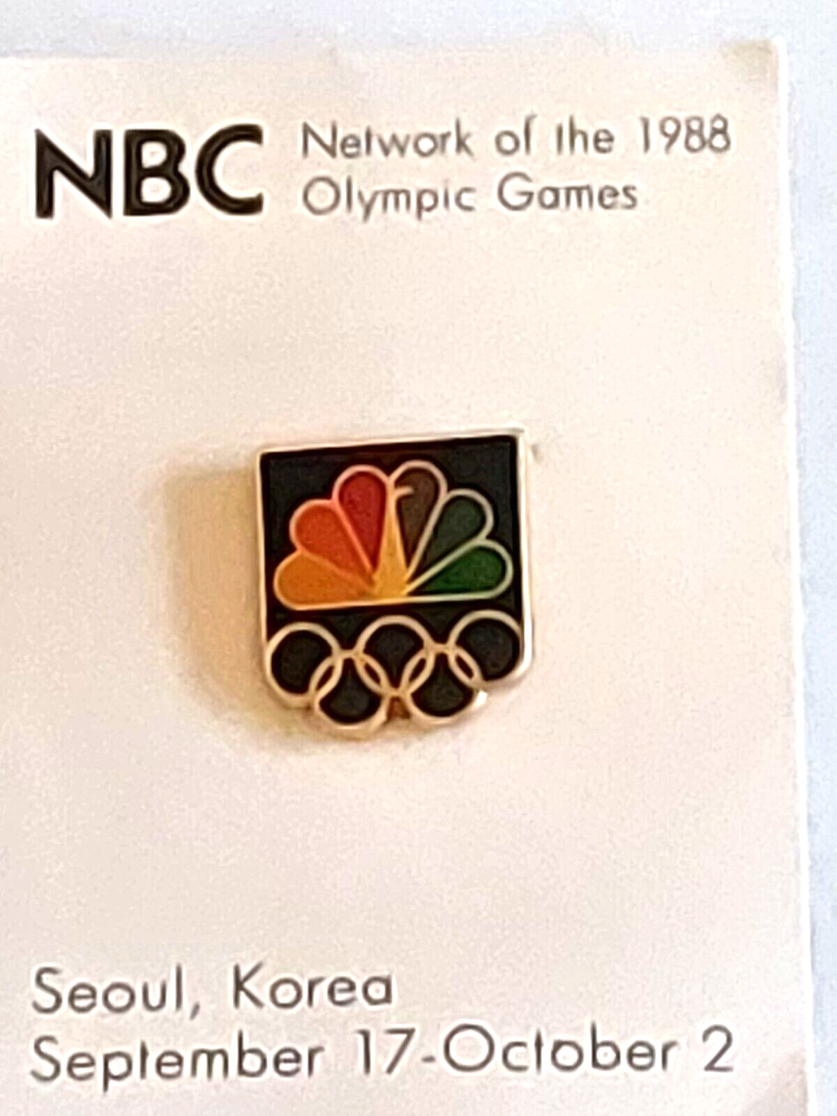 Olympics Seoul 1988 NBC Network Lapel Pin (S-2)
