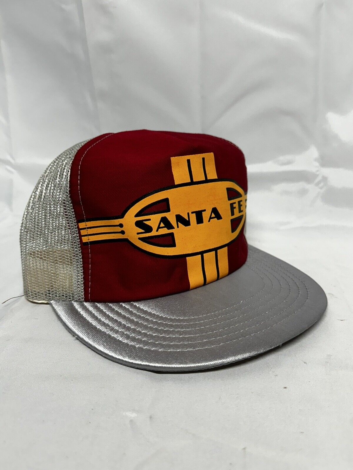 Vintage SANTA FE Railroad K Products Mesh SnapBack Hat  Made In USA