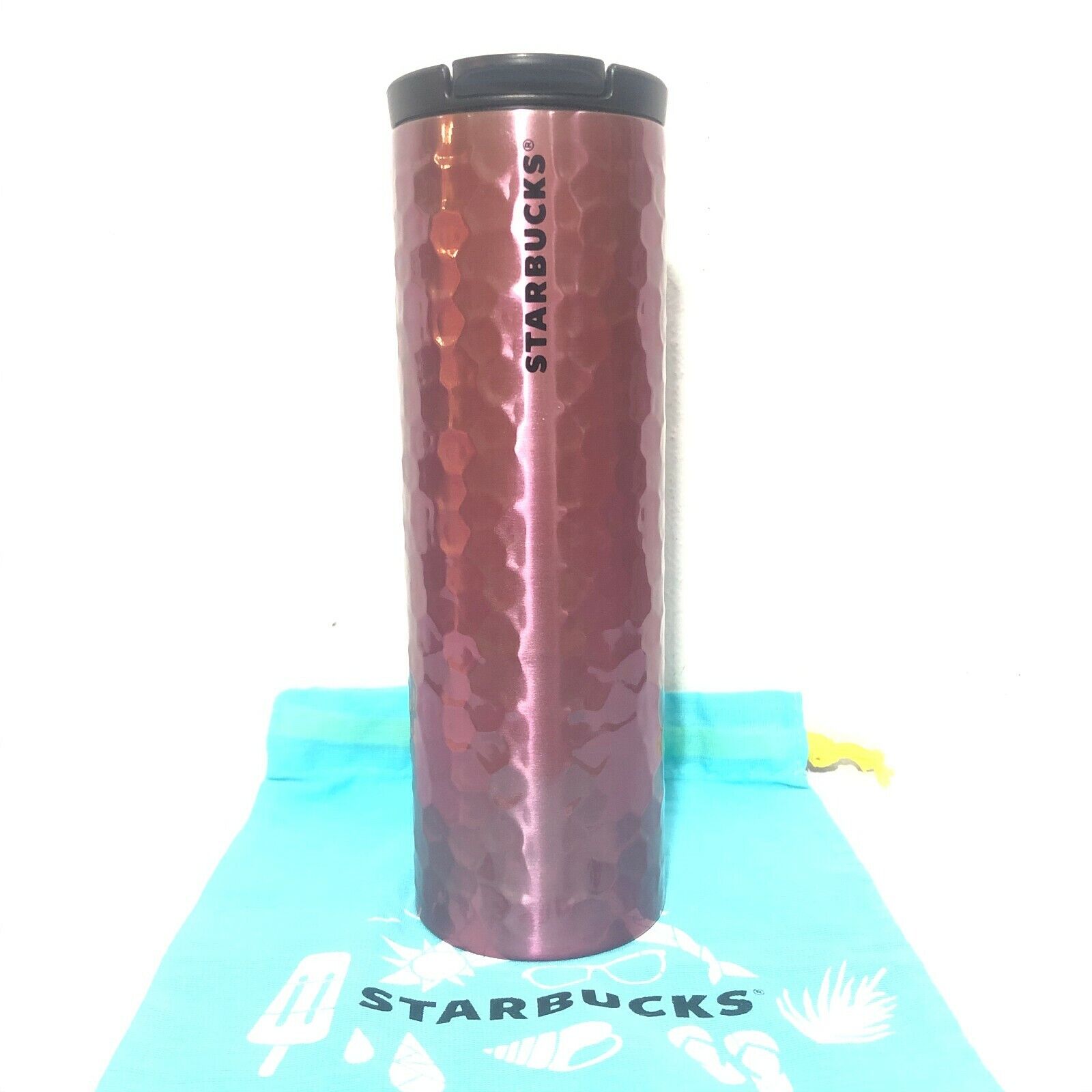 Starbucks Stainless steel Tumbler Troy 16oz.Pink Hammer 2018 Limited Edition