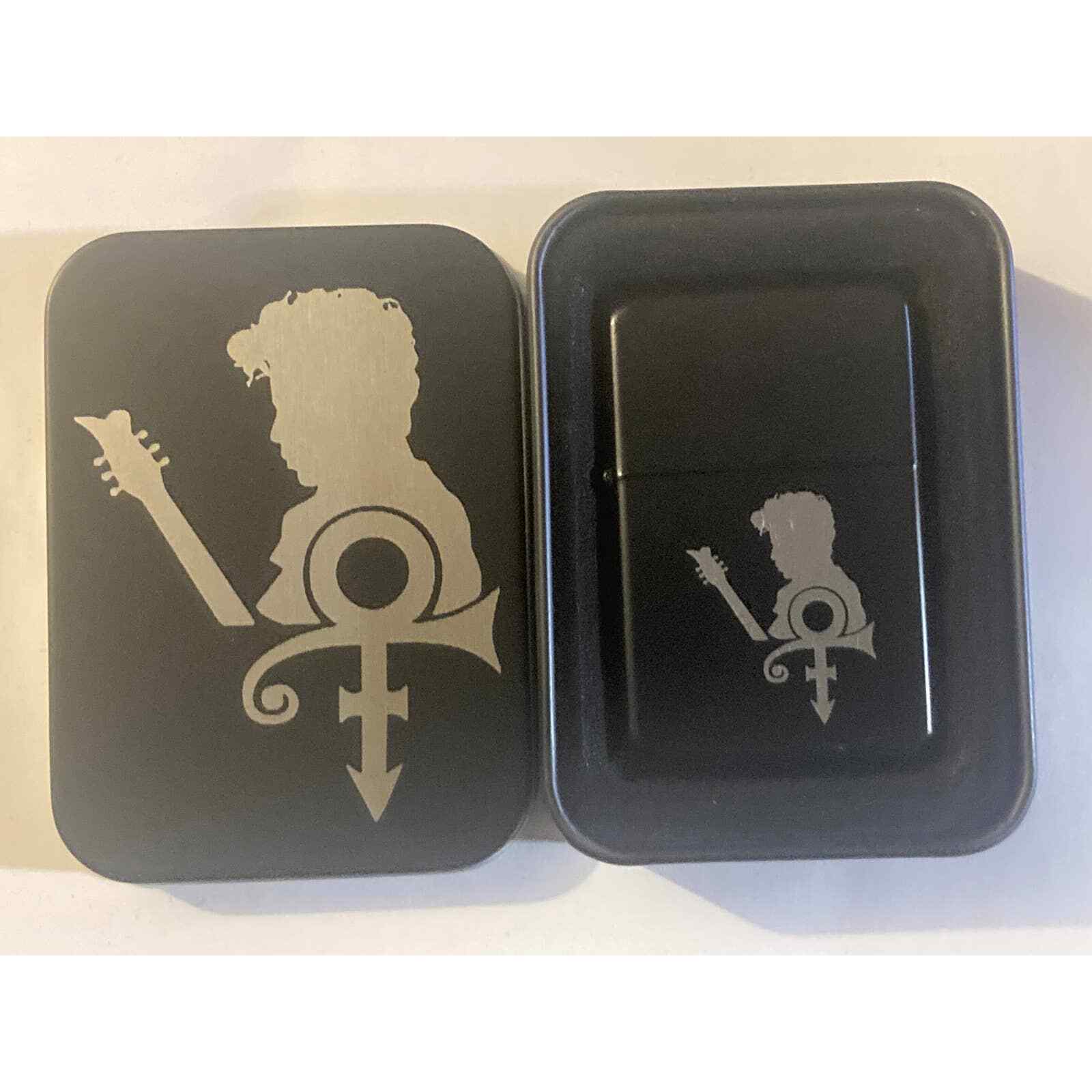 Prince Engraved Lighter Black Mate with Case