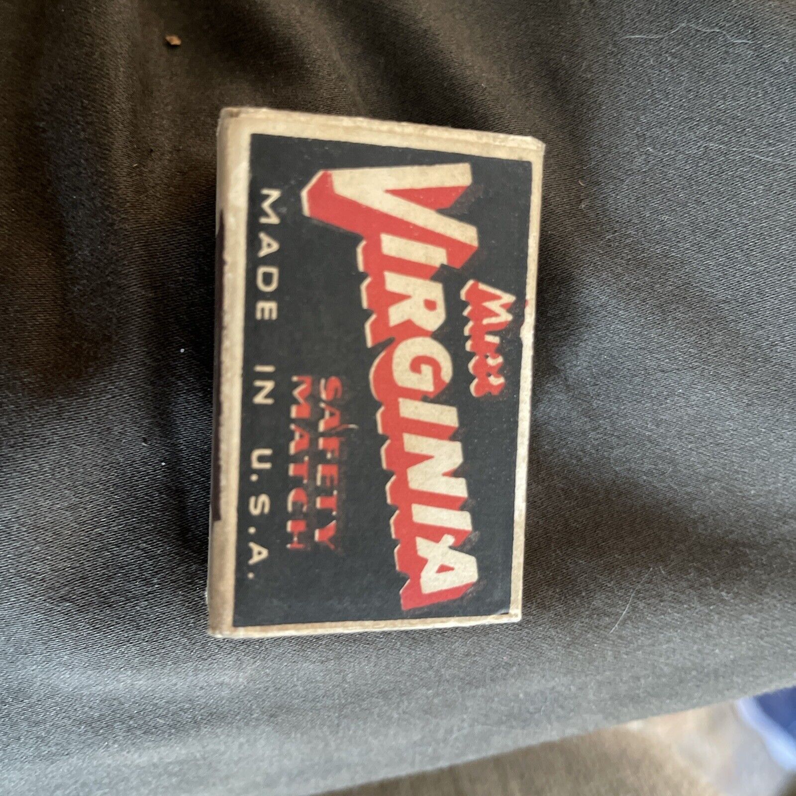 Vintage MATCH BOX  Rare Miss Virginia, Christianburg, ￼￼ SAFETY MATCH MATCHbox