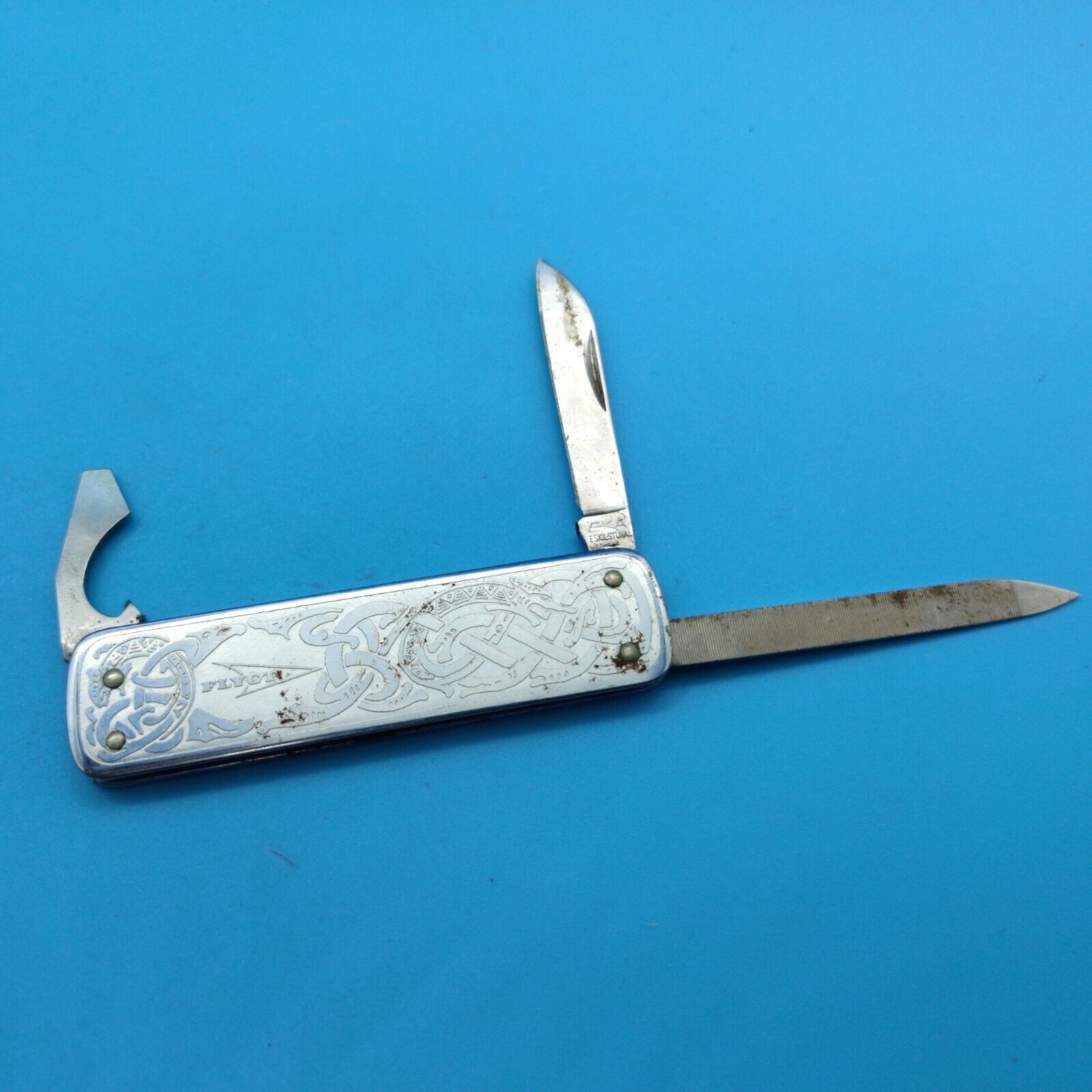 Vintage EKA SCANDIAFELT AB Sweden 3 Blade Gentleman’s Pocket Knife - Rare FLYGT