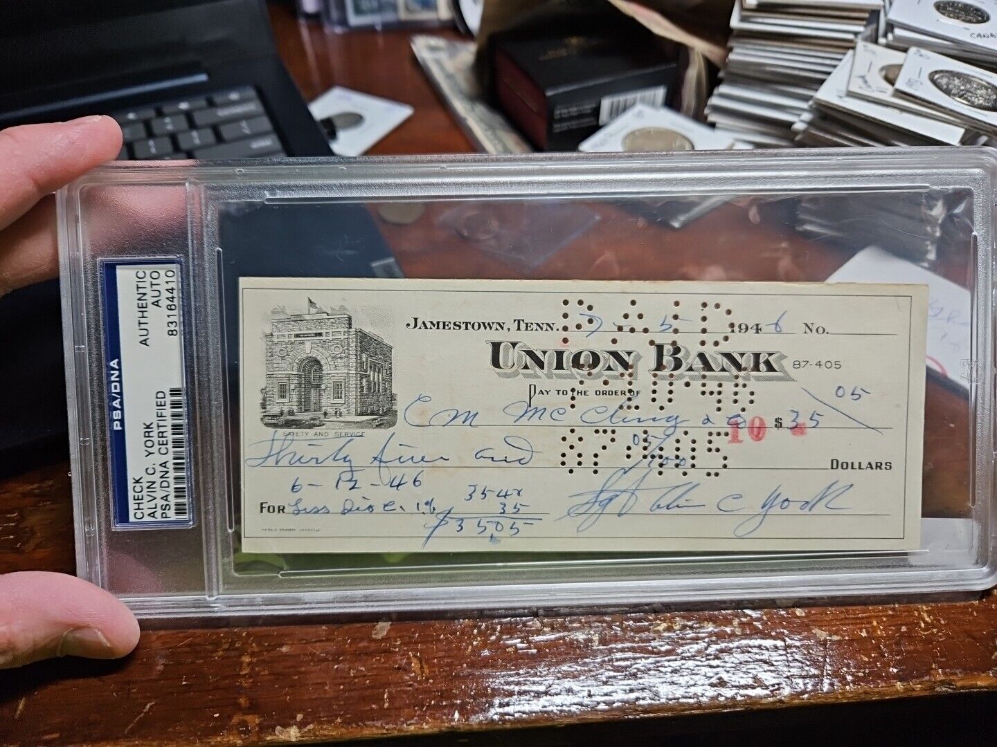 Sgt. Alvin C. York Signed Check, Certificate 