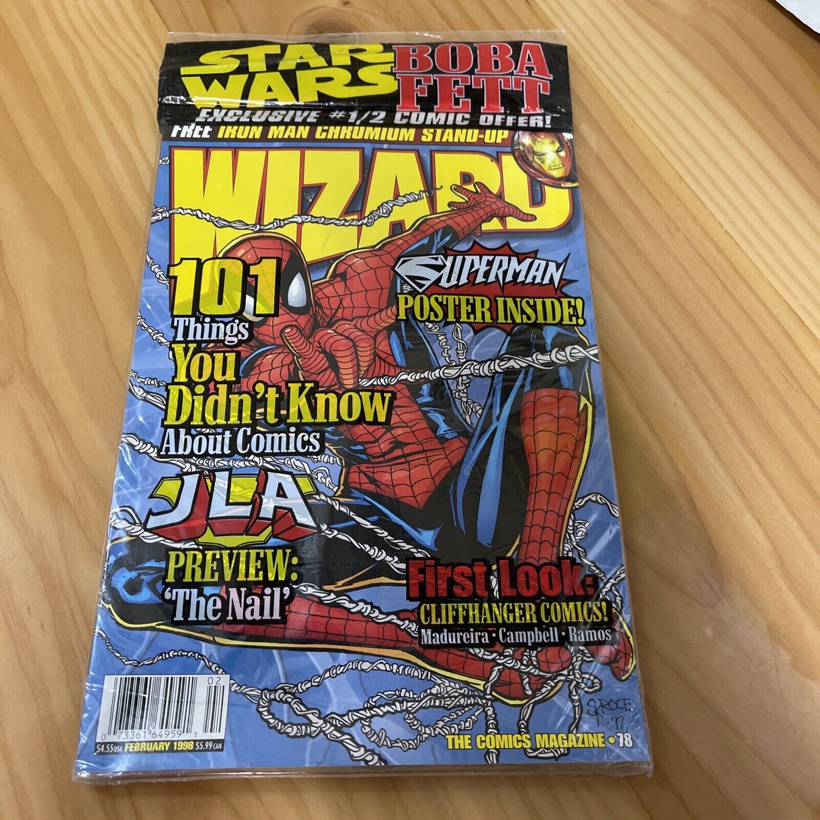 (1) Wizard Comic Magazine #78 Sealed In Poly Bag (February 1998) With Inserts