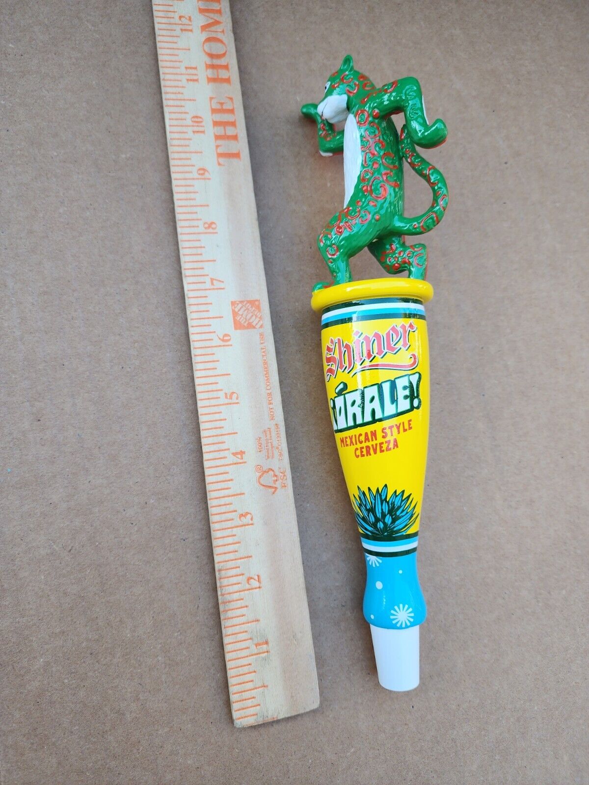 Shiner Orale Mexican Style Cerveza Beer Tap Handle Red Green Cheetah  Rare NIB