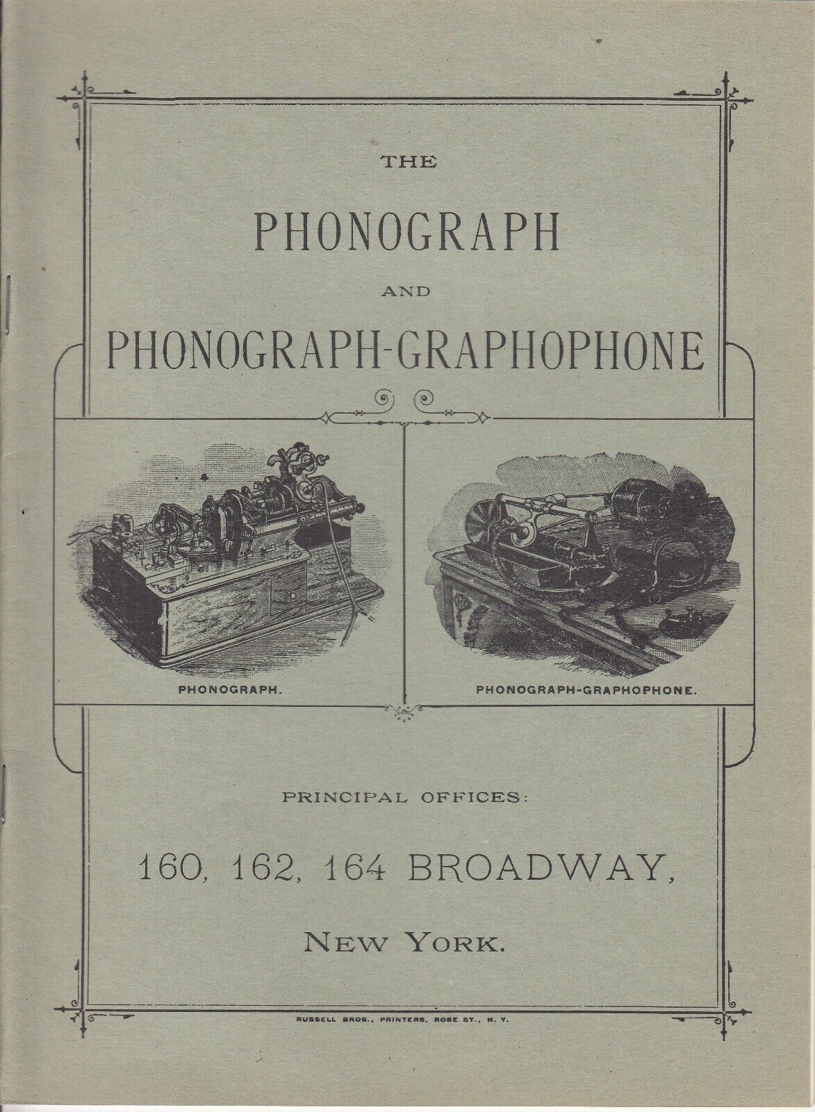 The Phonograph and Graphophone  Booklet 1888 - 23 pages  REPRINT 1973