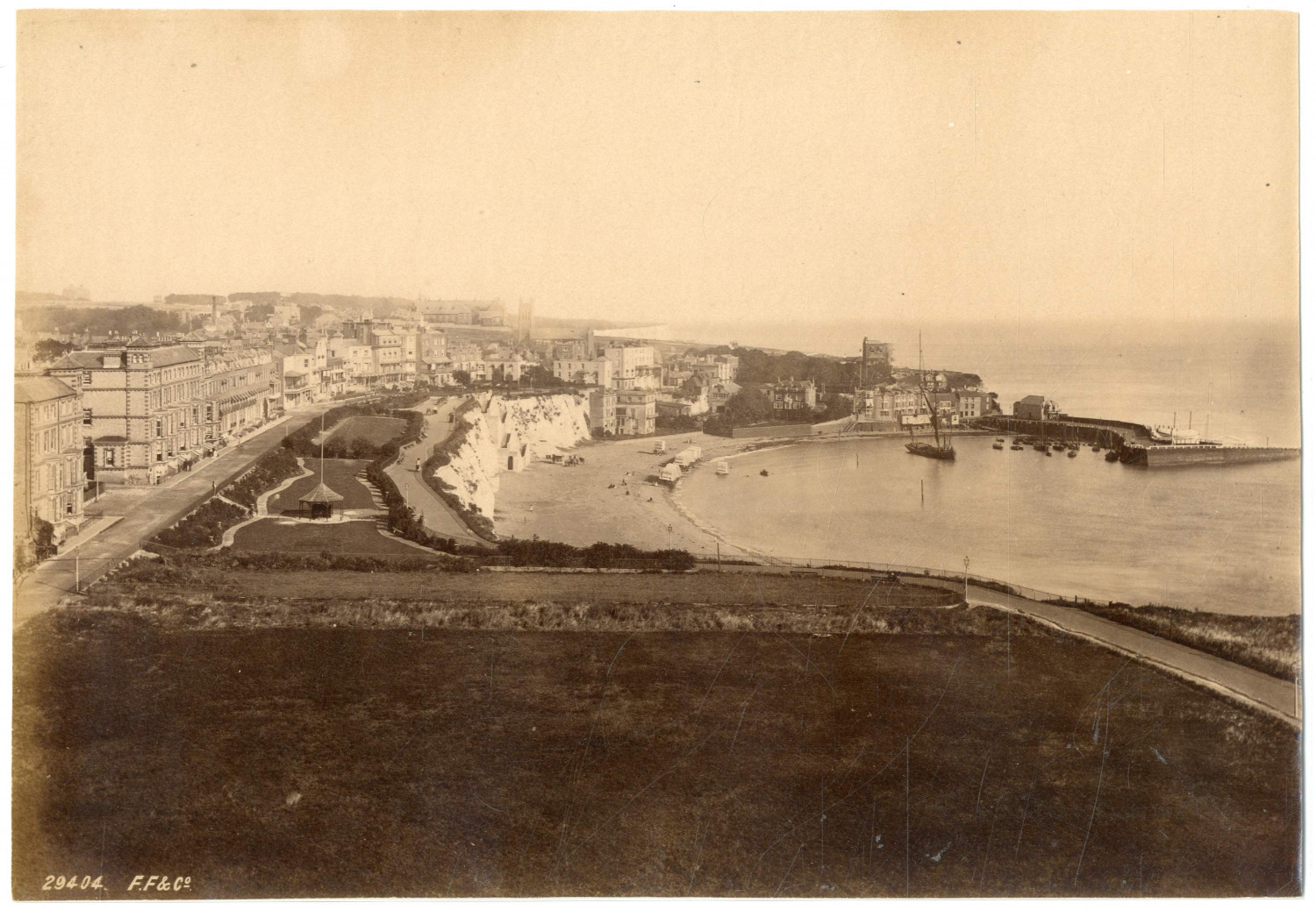 Francis Frith and Co, England, Broadstairs, Panorama Vintage Albumine Print Ti