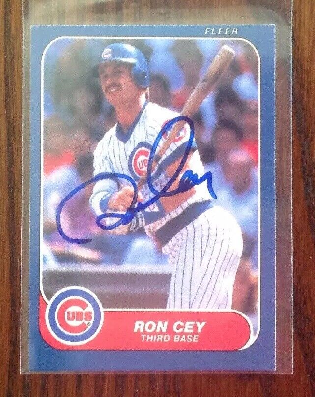 Ron Cey Hand Signed 1986 Fleer Baseball Card Chicago Cubs