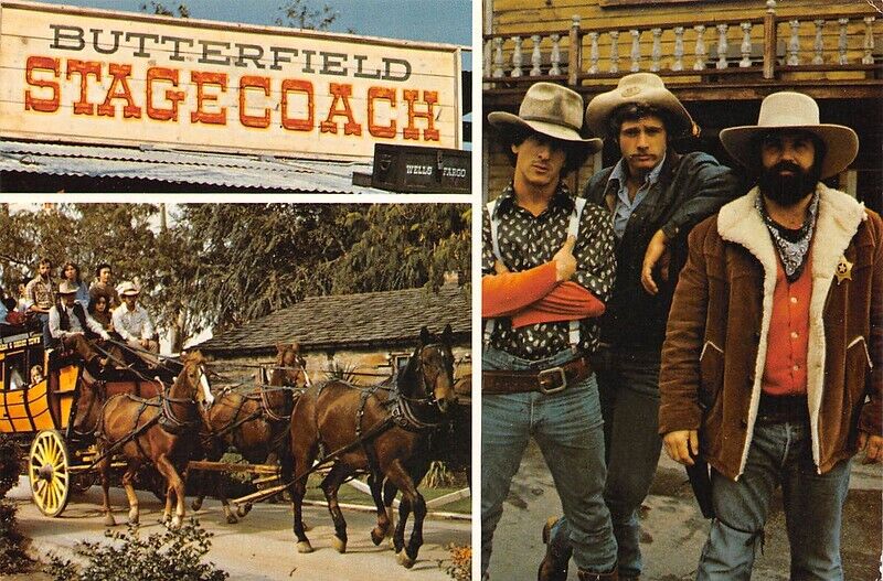Butterfield Stagecoach Knott\'s Berry Farm Ca  Continental Postcard