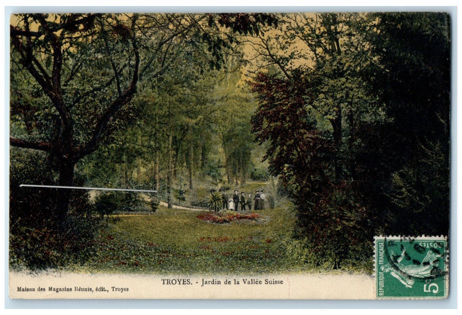 c1910 Garden Of The Valley Switzerland Troyes Antique Posted Postcard