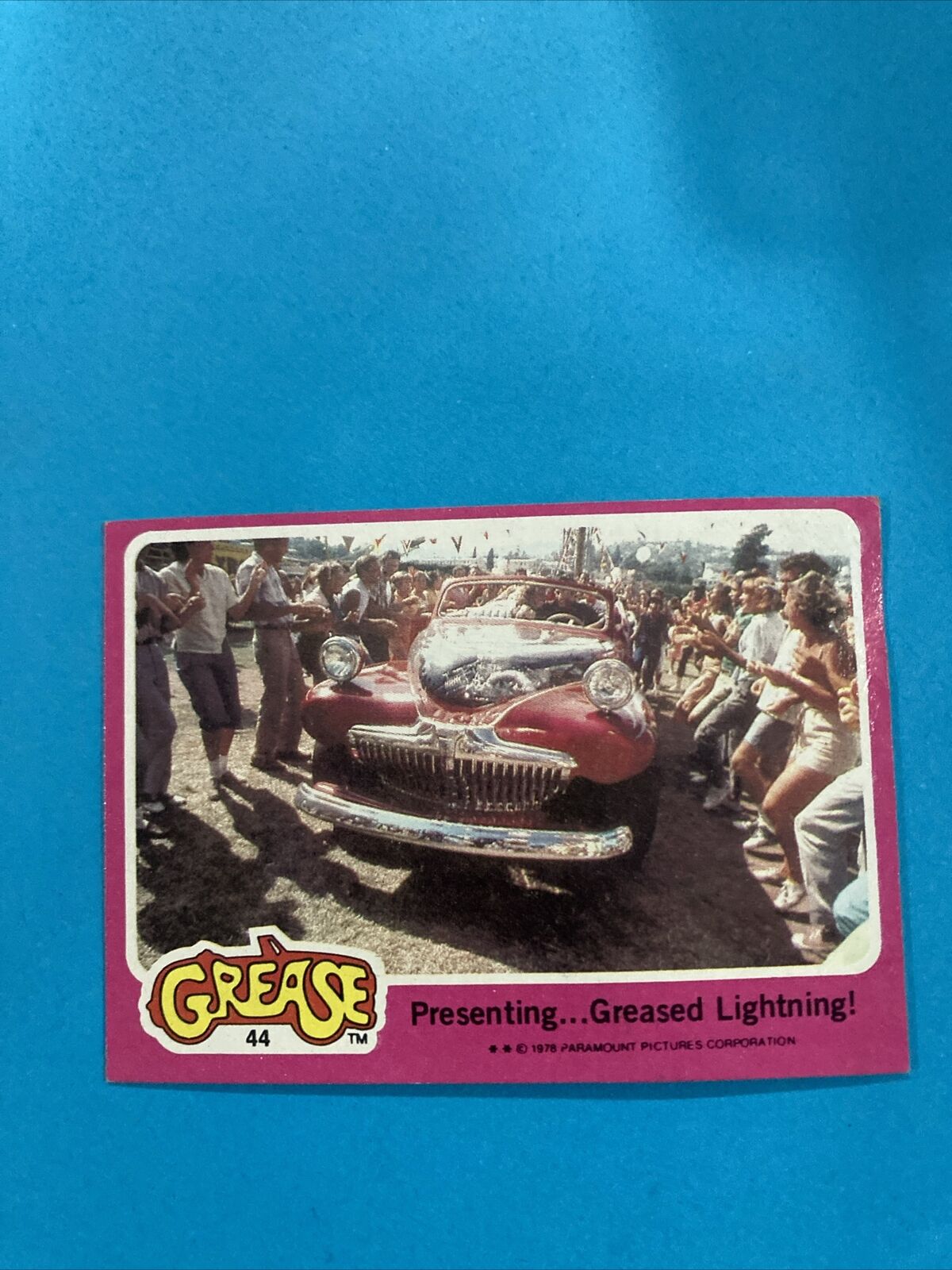 1978 GREASE TRADING CARD #44 Presenting... Greased Lightning