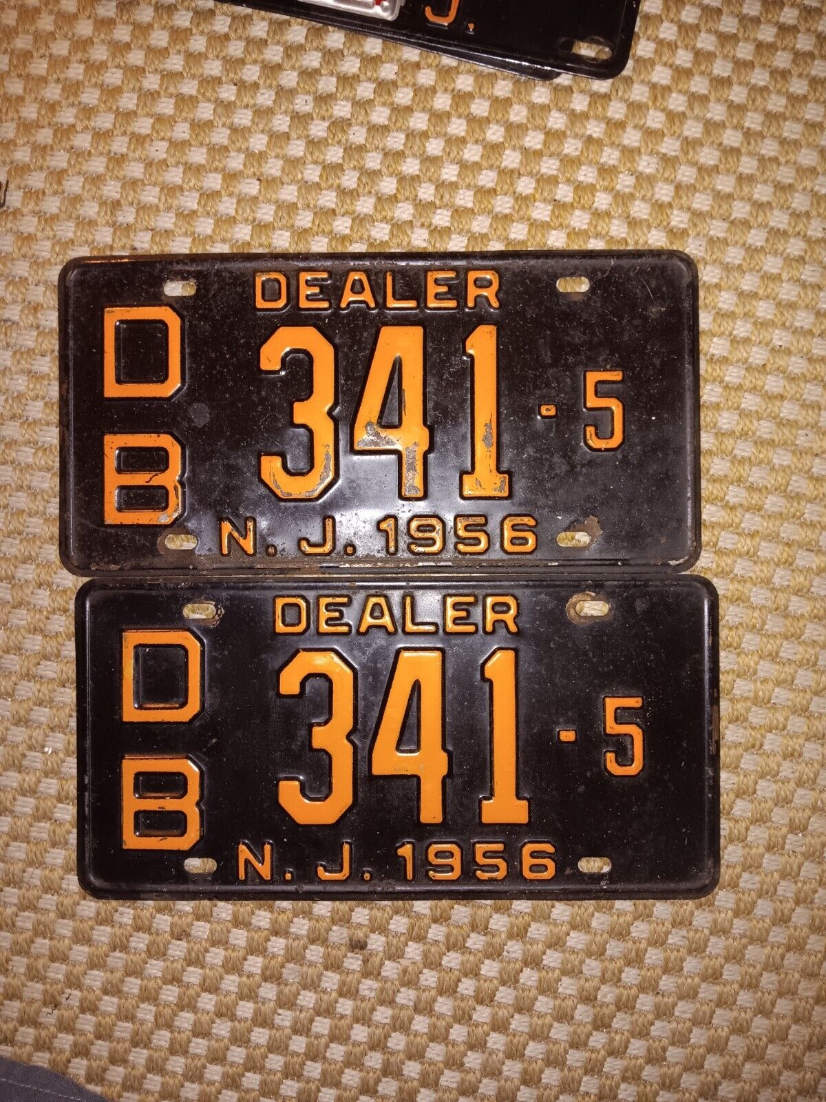 1956 New Jersey License Plate Antique Vintage Collectable Rat Rod Automotive Tag