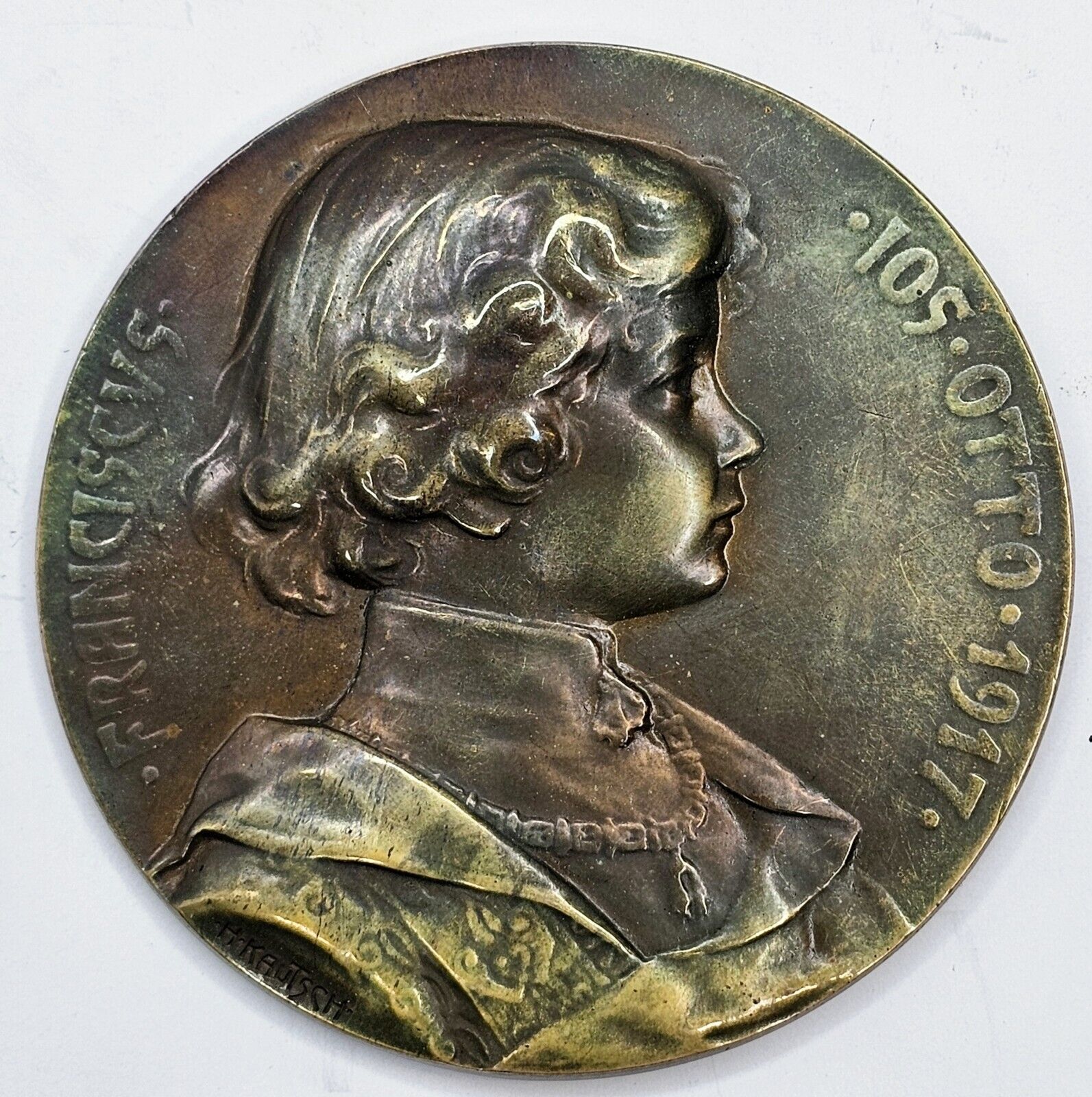 Antique Austria - Hungary Award Coin By H.Kautsch - 1917 - WWI Period - Bronze