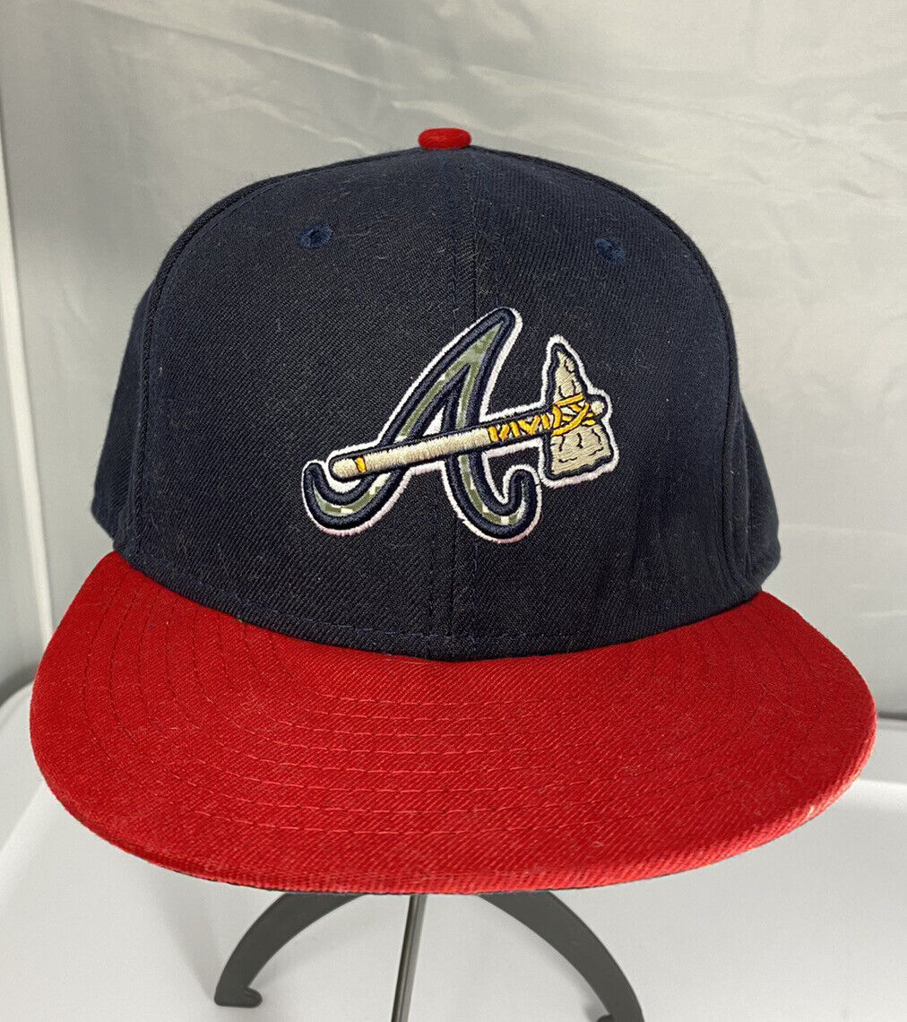 Atlanta Braves Tomahawk Logo Fitted Hat BallCap Size 7 1/4 New Era On-Field Cap