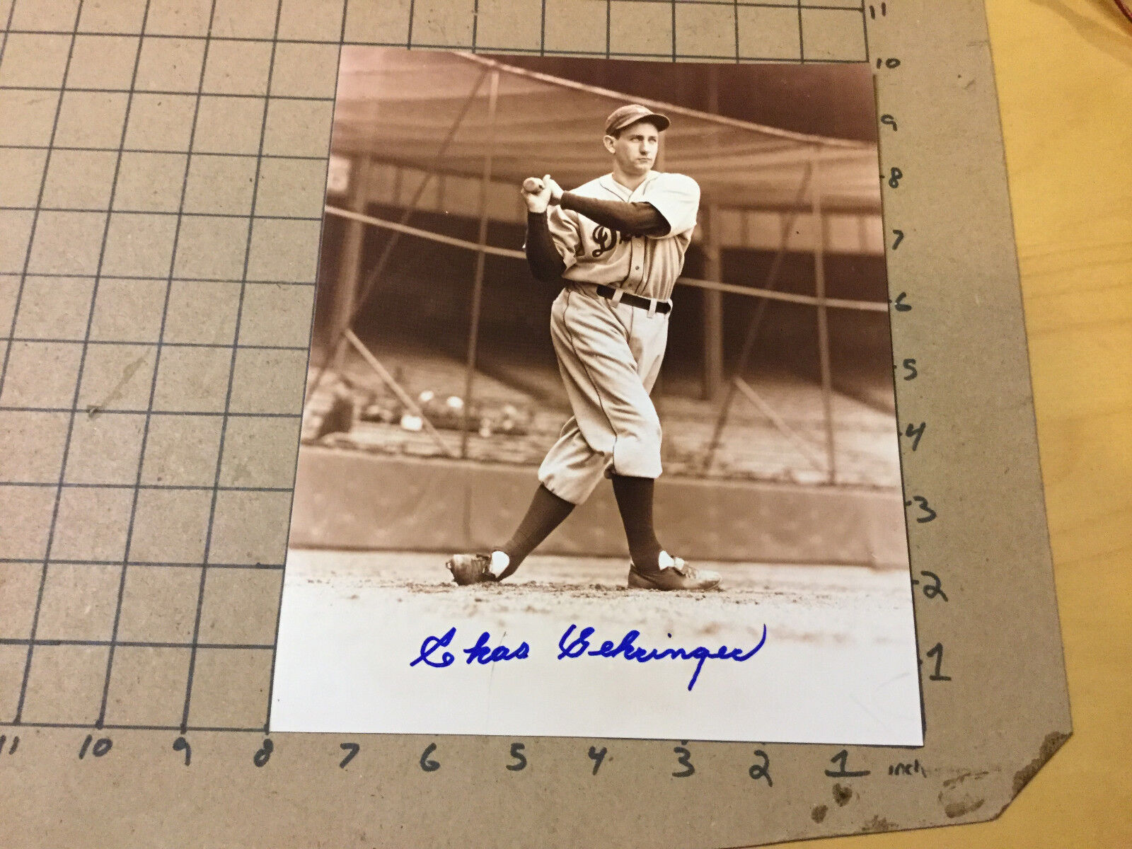 Original SIGNED Baseball item: CHARLES GEHRINGER signed PHOTO