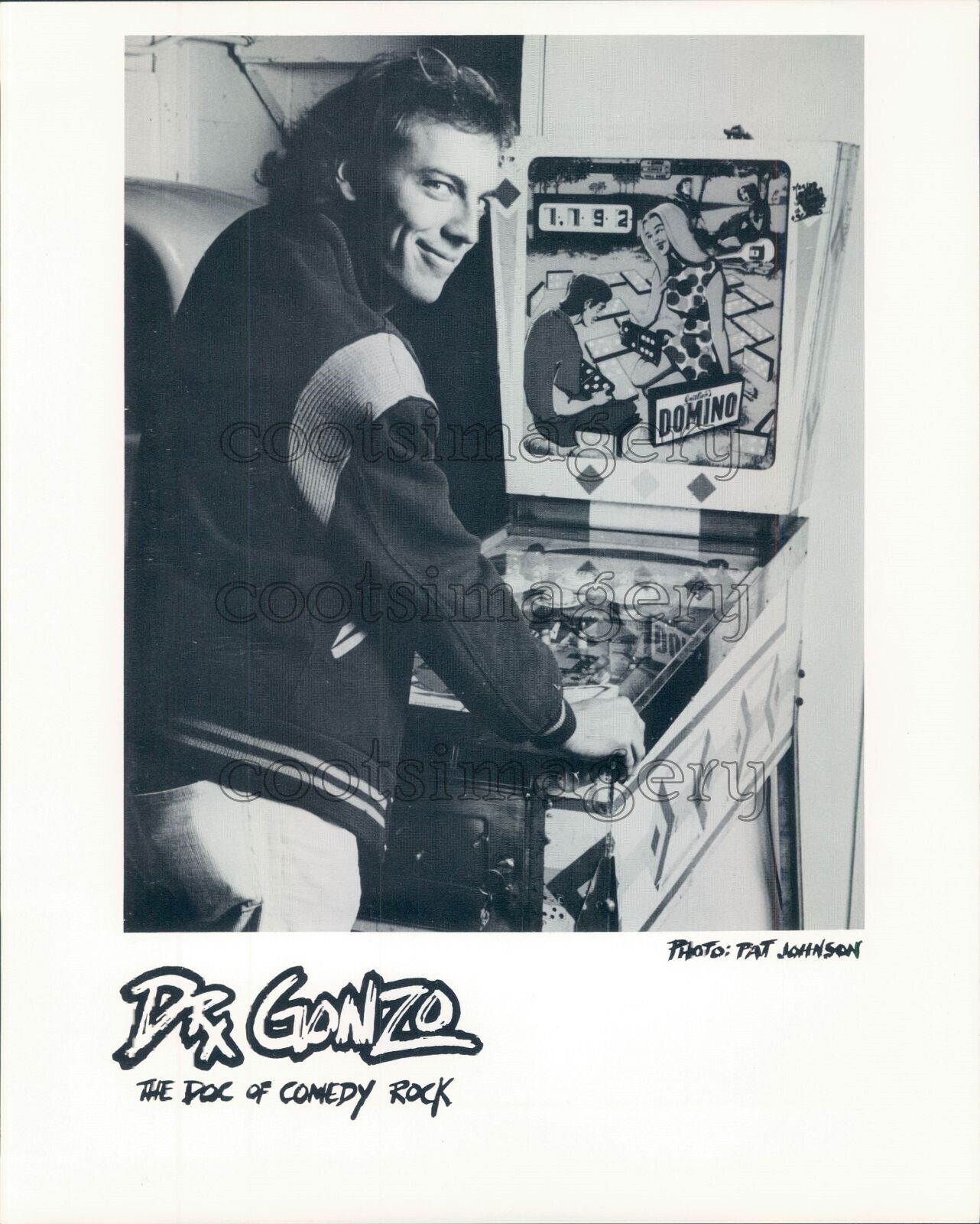 Press Photo Comedian John Means Plays Pinball Dr Gonzo Doc of Comedy Rock
