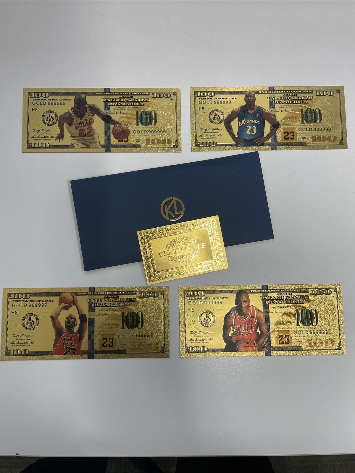 💫Michael Jordan Rare Gold Champion Most Valuable Player Card Notes Set X4 💫