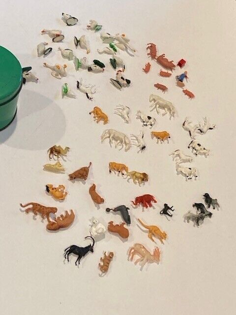 Vintage Plastic Zoo Farm Animals Toys Collectible Mixed Lot of 58