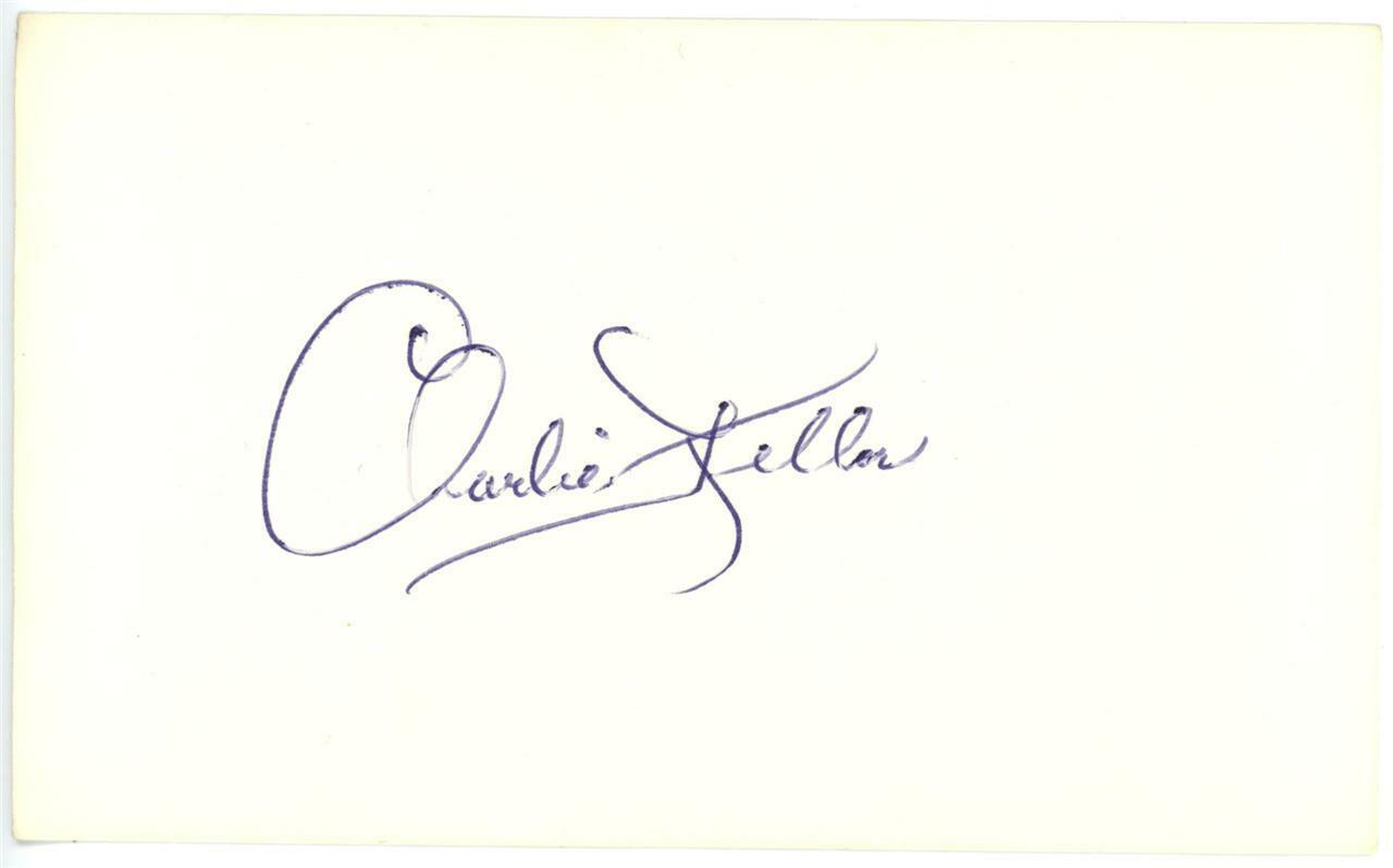 Charlie Keller Signed Autographed 3x5 Index Card JSA COA NY Yankees