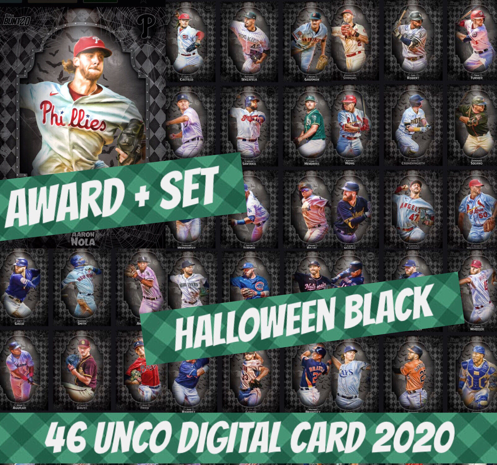 2020 Topps Colorful Aaron Nolan Unco Award + Set (1+45) Halloween Black