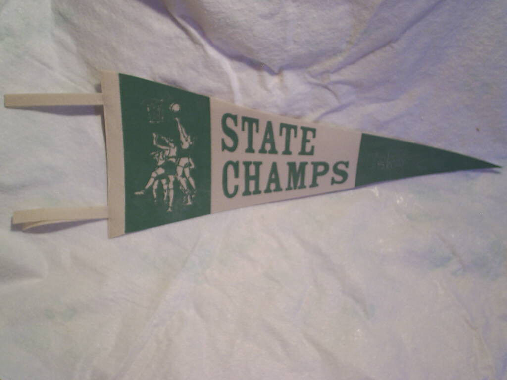 1948 STATE HIGH SCHOOL BASKETBALL CHAMPS FELT PENNANT,48',vintage'old