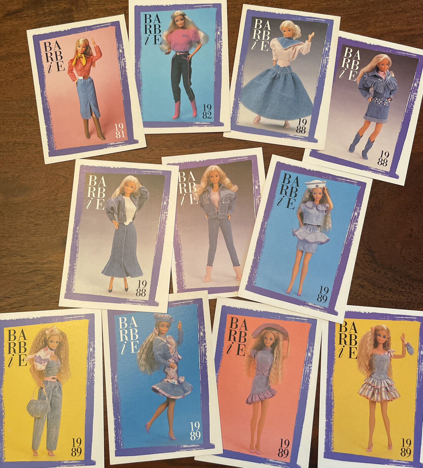 11 Barbie Fashion Trading Cards-DENIM  ‘81-‘89.  1st Edition