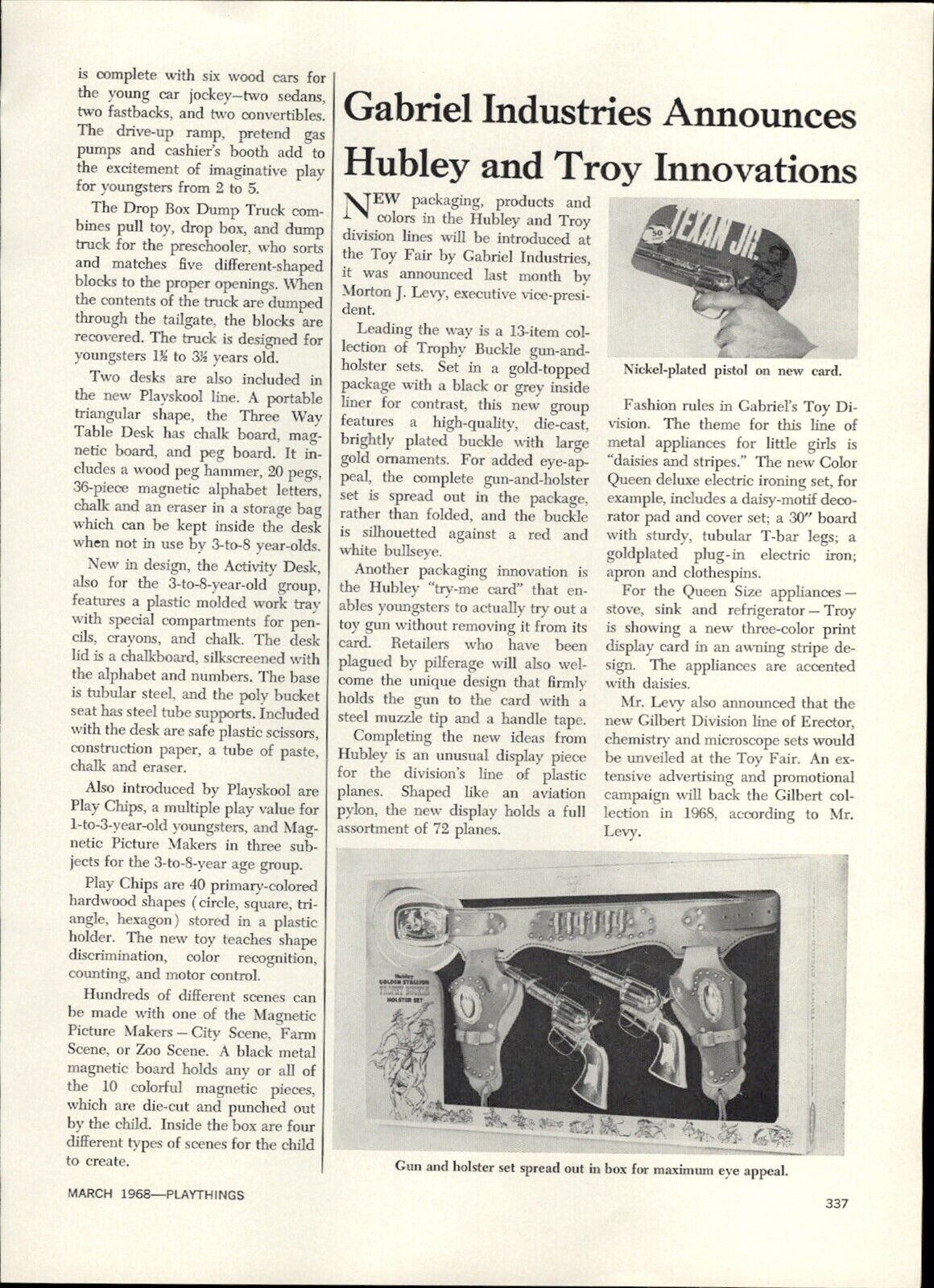 1968 PAPER AD 2 PG Article Wham O Master Frisbee Hubley Cap Guns Pistols 