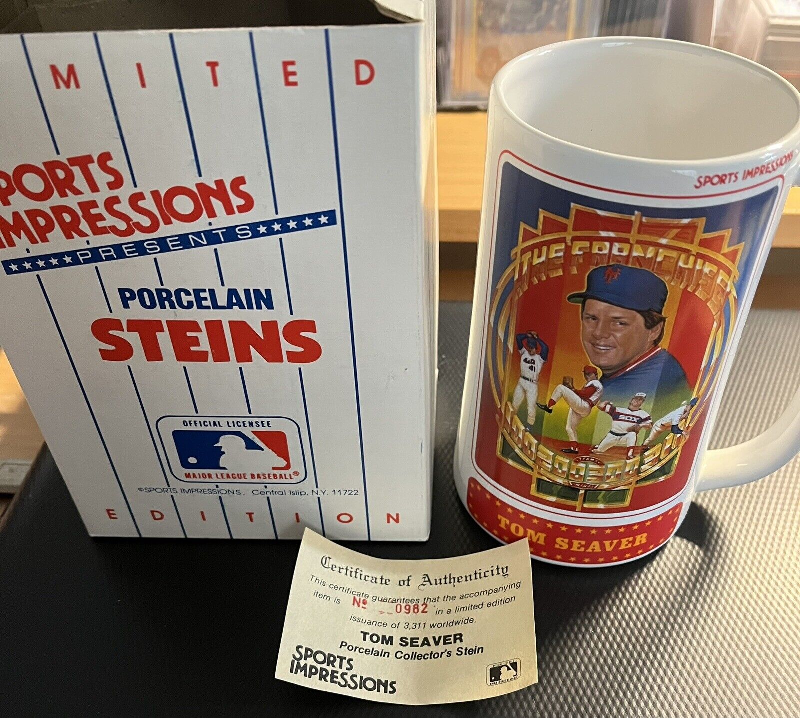 Tom Seaver Sports Impressions Porcelain Stein w/ Original Box Packaging
