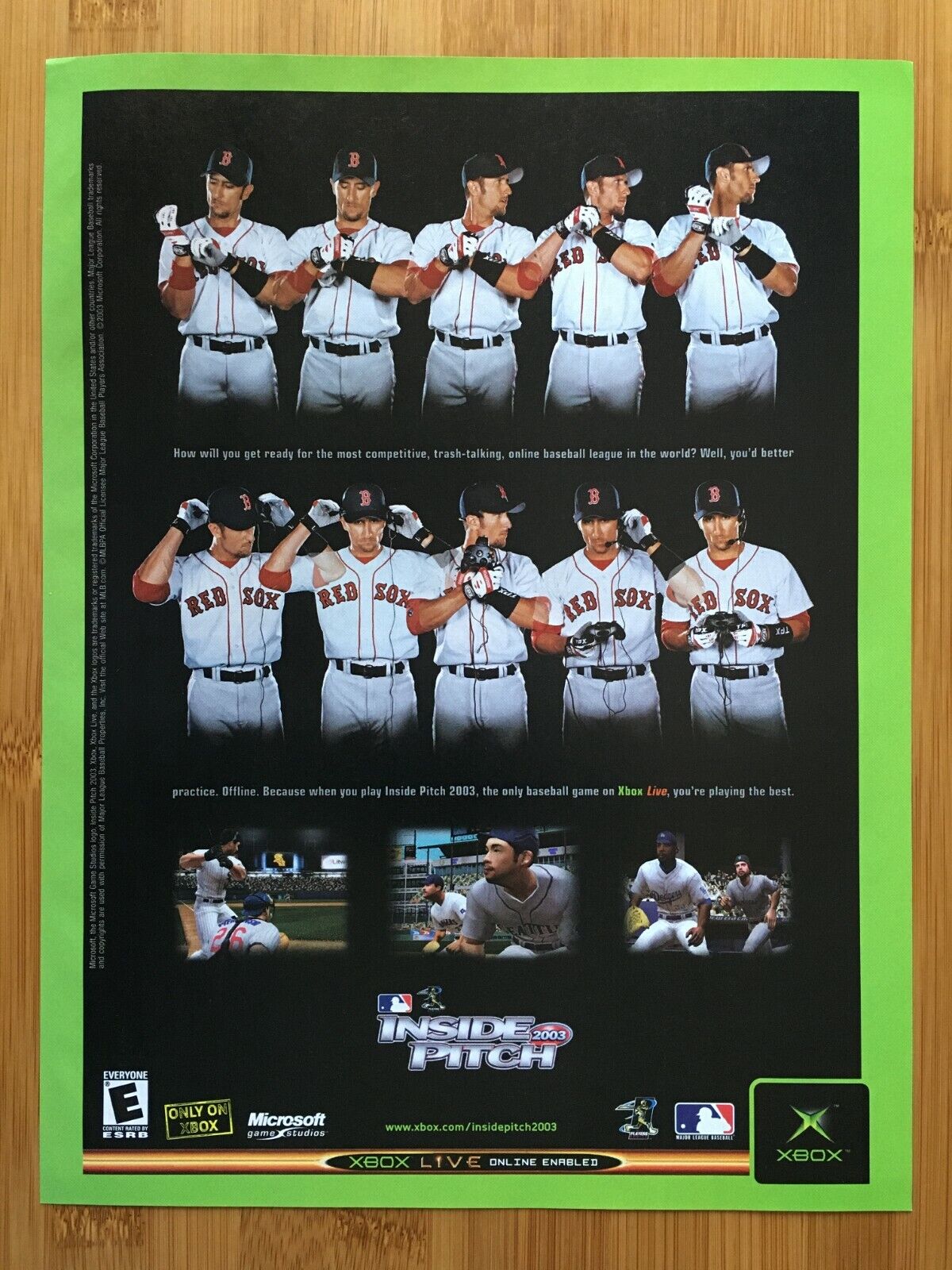 MLB Inside Pitch 2003 Xbox Print Ad/Poster Nomar Garciaparra Boston Red Sox Art