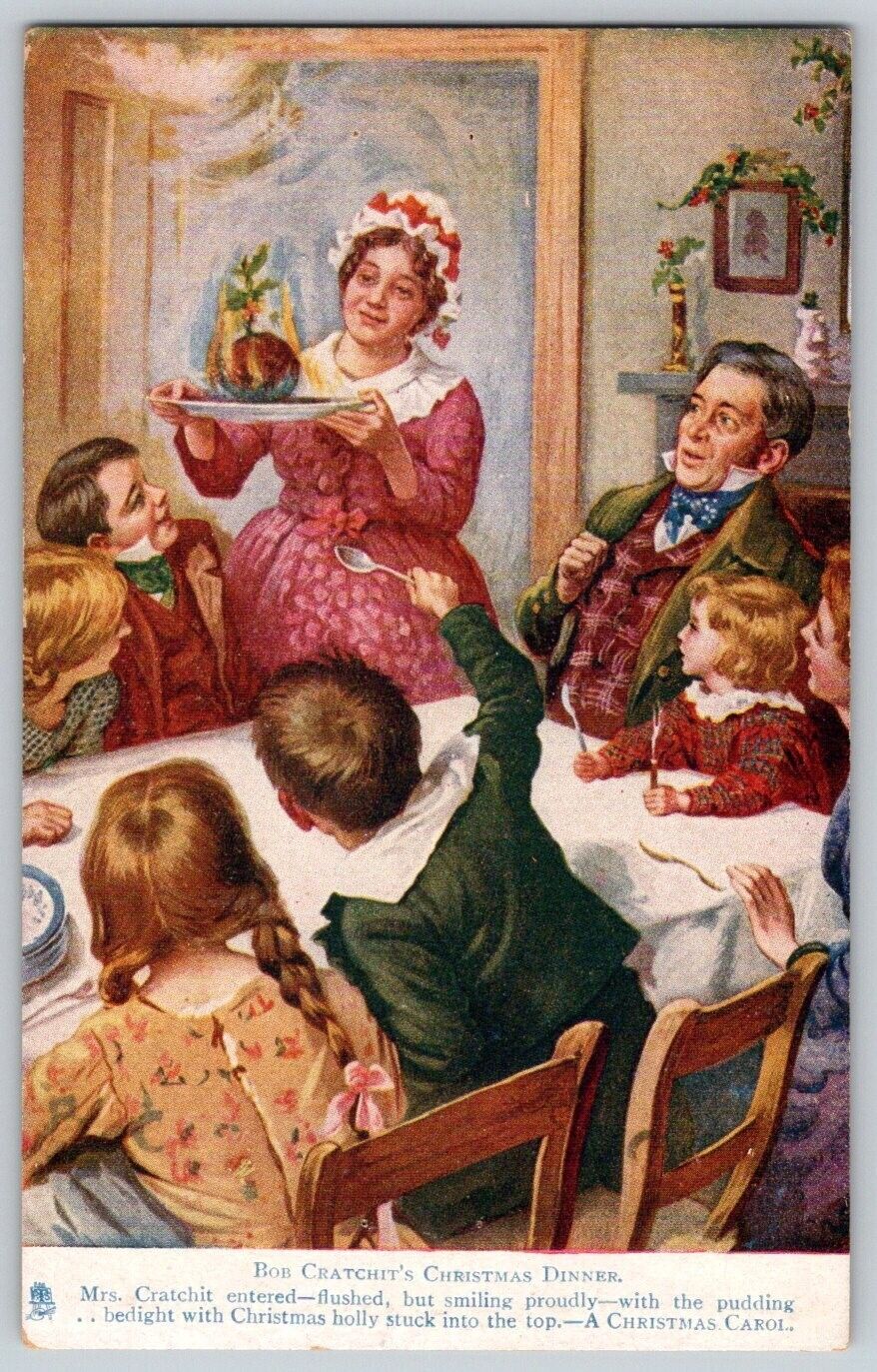 Tuck's Postcard~ Bob Cratchit's Christmas~ Character Sketches Charles Dickens