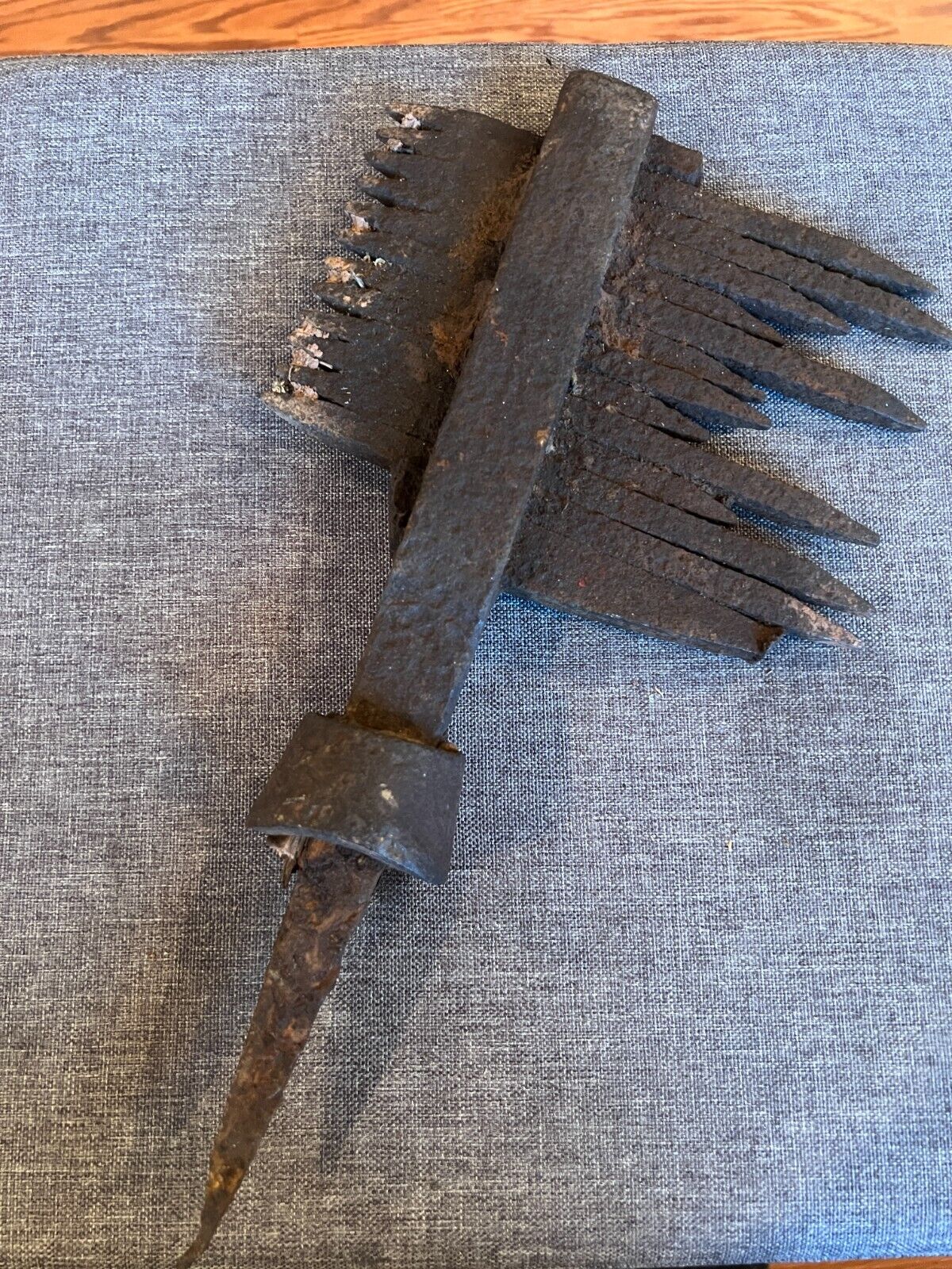 Antique Crandall Stone Mason Hammer Tool Handmade Iron Handtool Rare Primitive