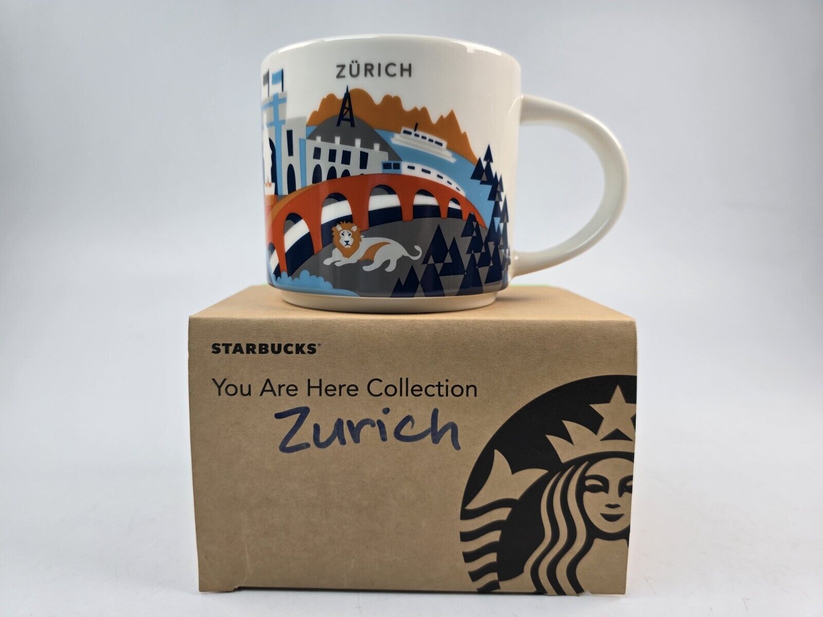 New Starbucks Coffee 14oz ZURICH Switzerland mug 2019 YAH YOU ARE HERE with box