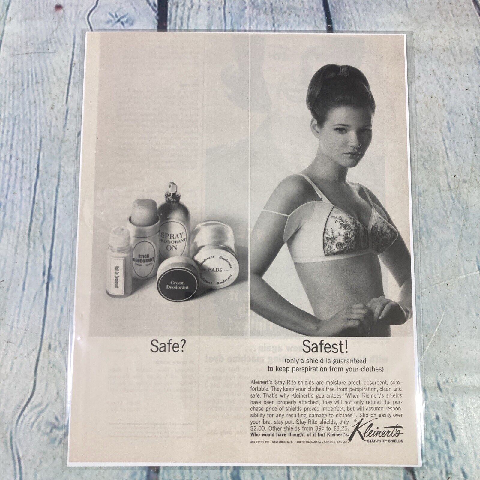1963 Kleinerts Shields Bra Underwear Vtg Print Ad/Poster Promo Art Advertising