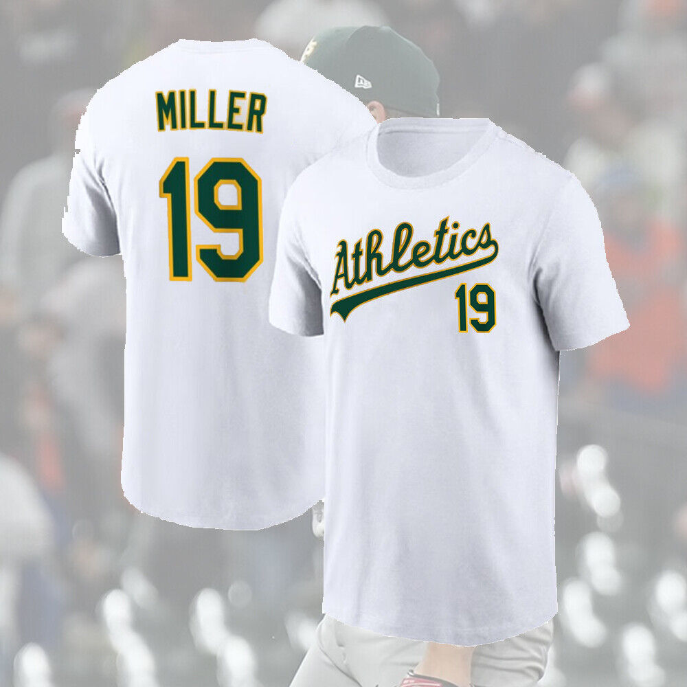 SALE 30% - Mason Miller #19 Oakland Athletics 2024 Player Name & Number T-Shirt