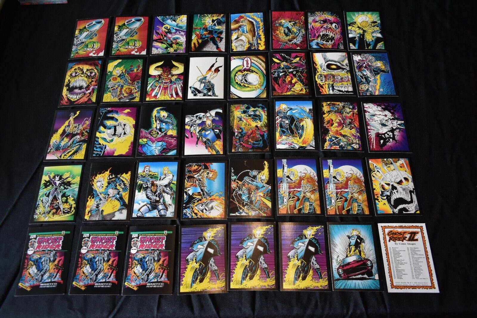 40 Highly Gradable Marvel 1992 Ghost Rider II 2 Card Lot ~ Includes Checklist
