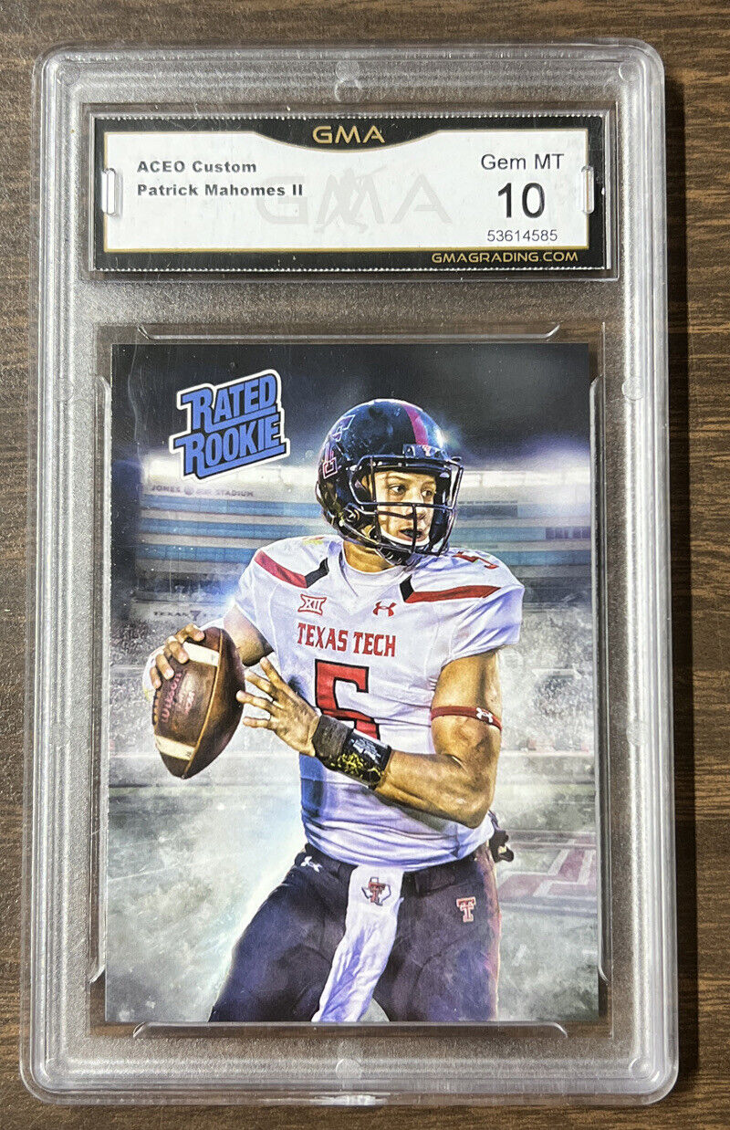 2017 PATRICK MAHOMES ACEO CUSTOMS RATED ROOKIE GRADED GEM MINT 10 