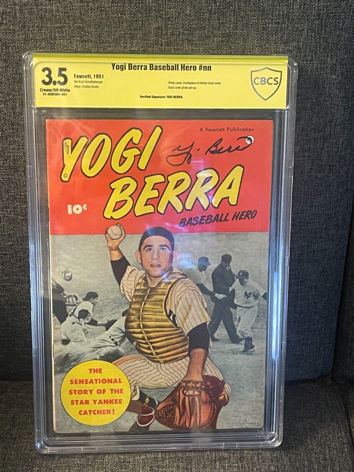 Signed Yogi Berra  Baseball Hero Yankees Rare Golden Age Comic CBCS - Only One