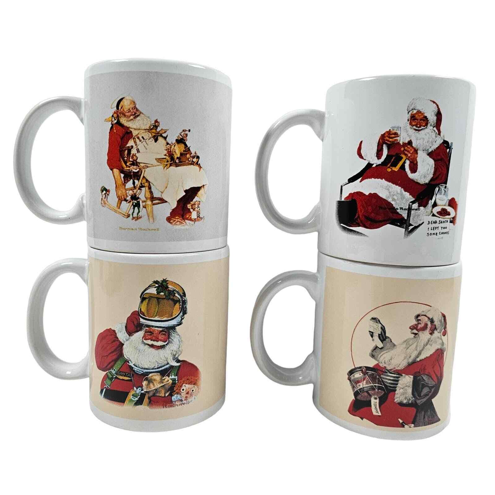 4 NORMAN ROCKWELL Christmas Sabta Mugs Cups Design Studios