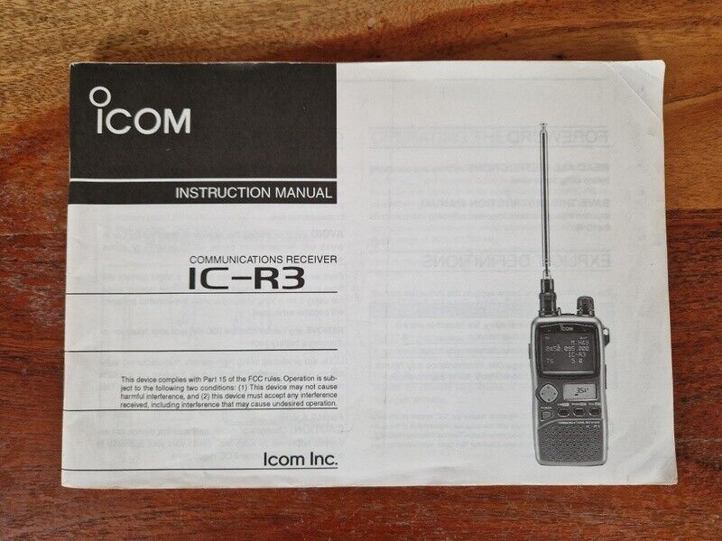 Icom IC-R3 Instruction Manual Notice Radio Transmitter Receiver