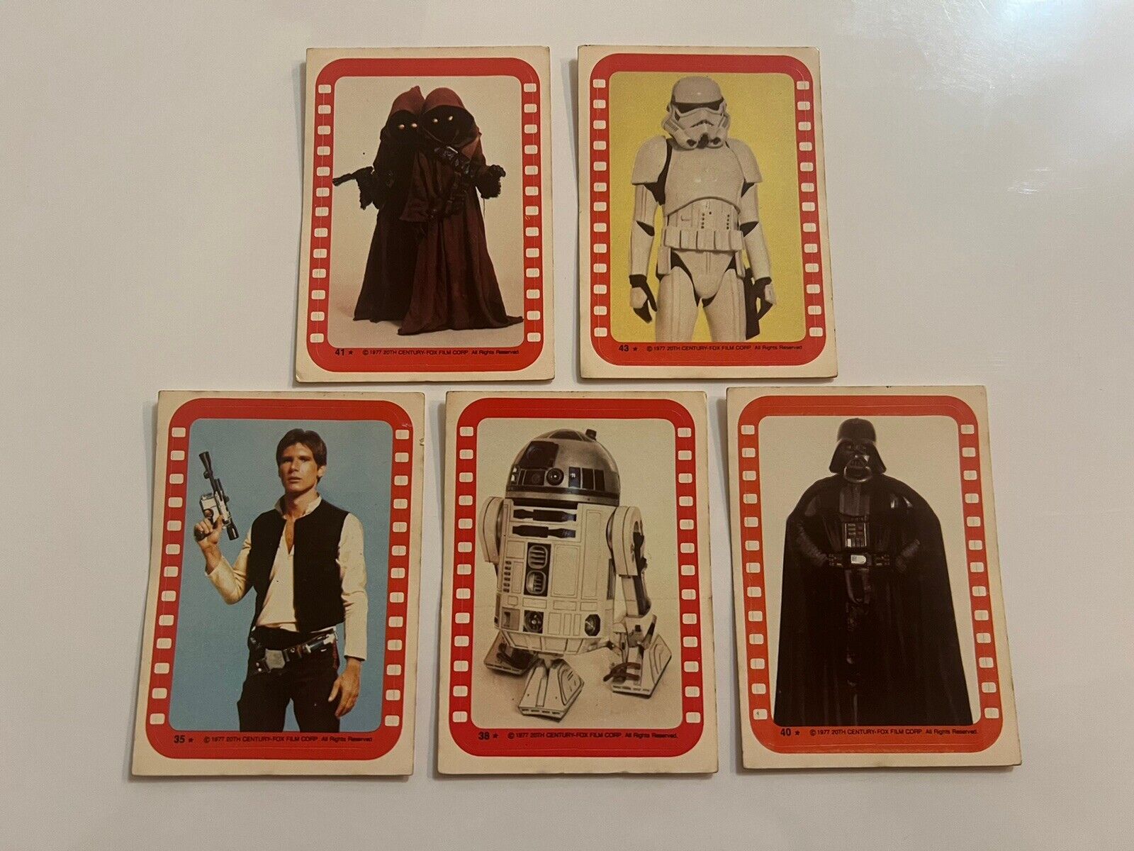Lot Of 5 1997 Topps Star Wars Sticker Trading Cards