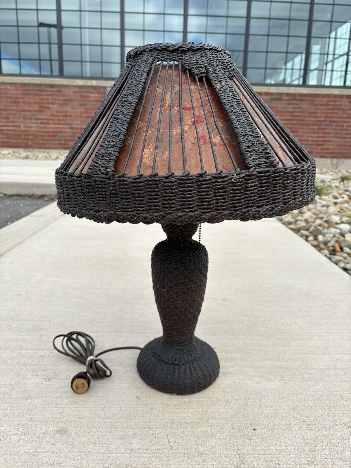 Arts And Craft Antique Wicker Lamp Base Stickley? Limbert?