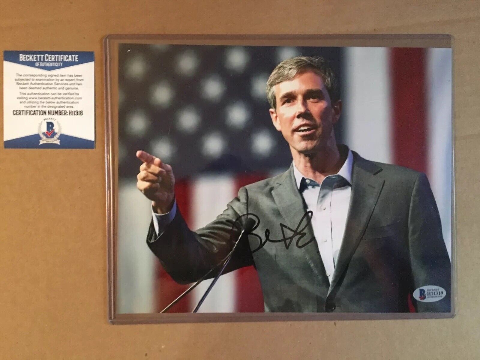 Beto O’Rourke Autographed Signed 8x10 Photo w/ Beckett COA 2020 President Rare