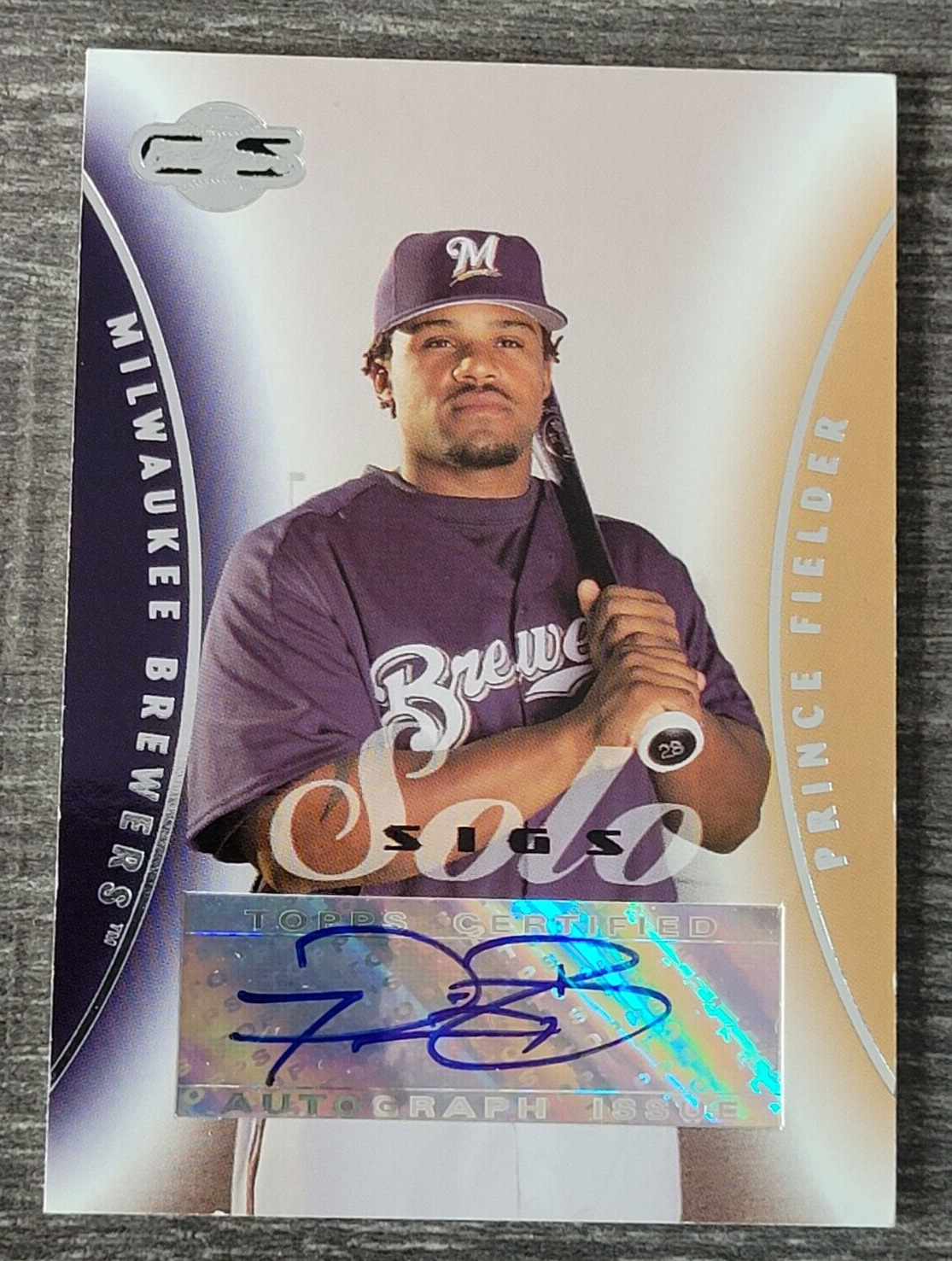 Prince Fielder Auto 2006 Topps Co-Signers Solo Sigs Autograph #SS-PF Brewers RC