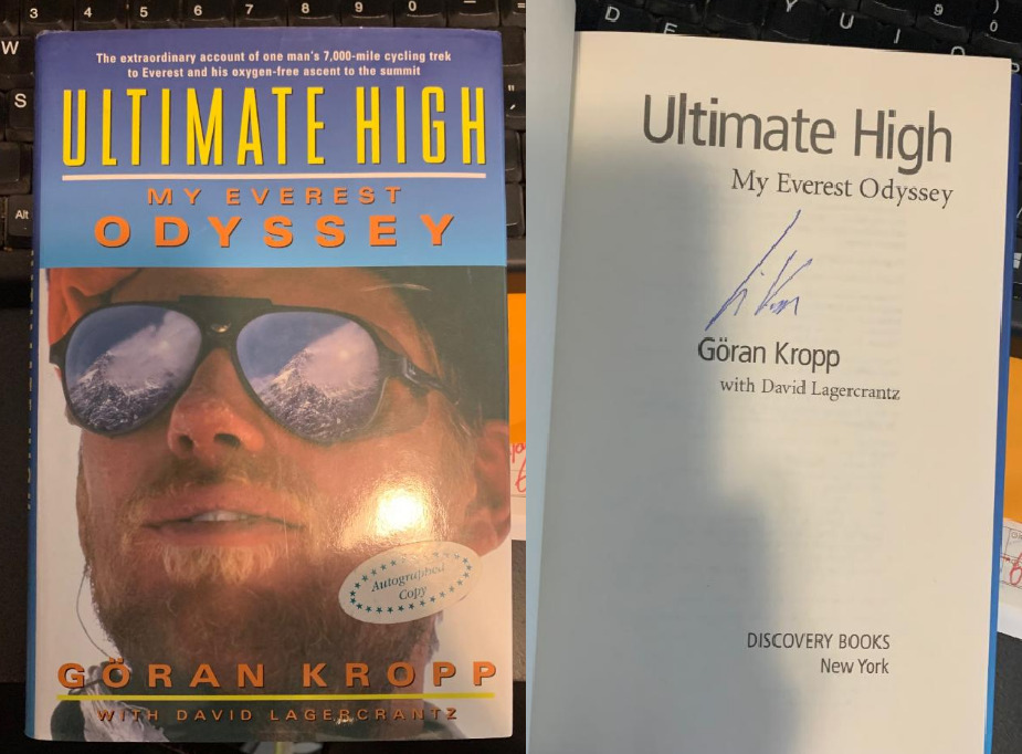 Ultimate High: My Everest Odyssey SIGNED AUTOGRAPHED Goran Kropp hardcover book