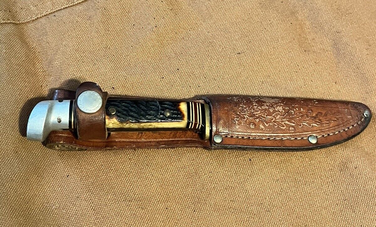Western Boulder Co. Knife With Leather Sheath 