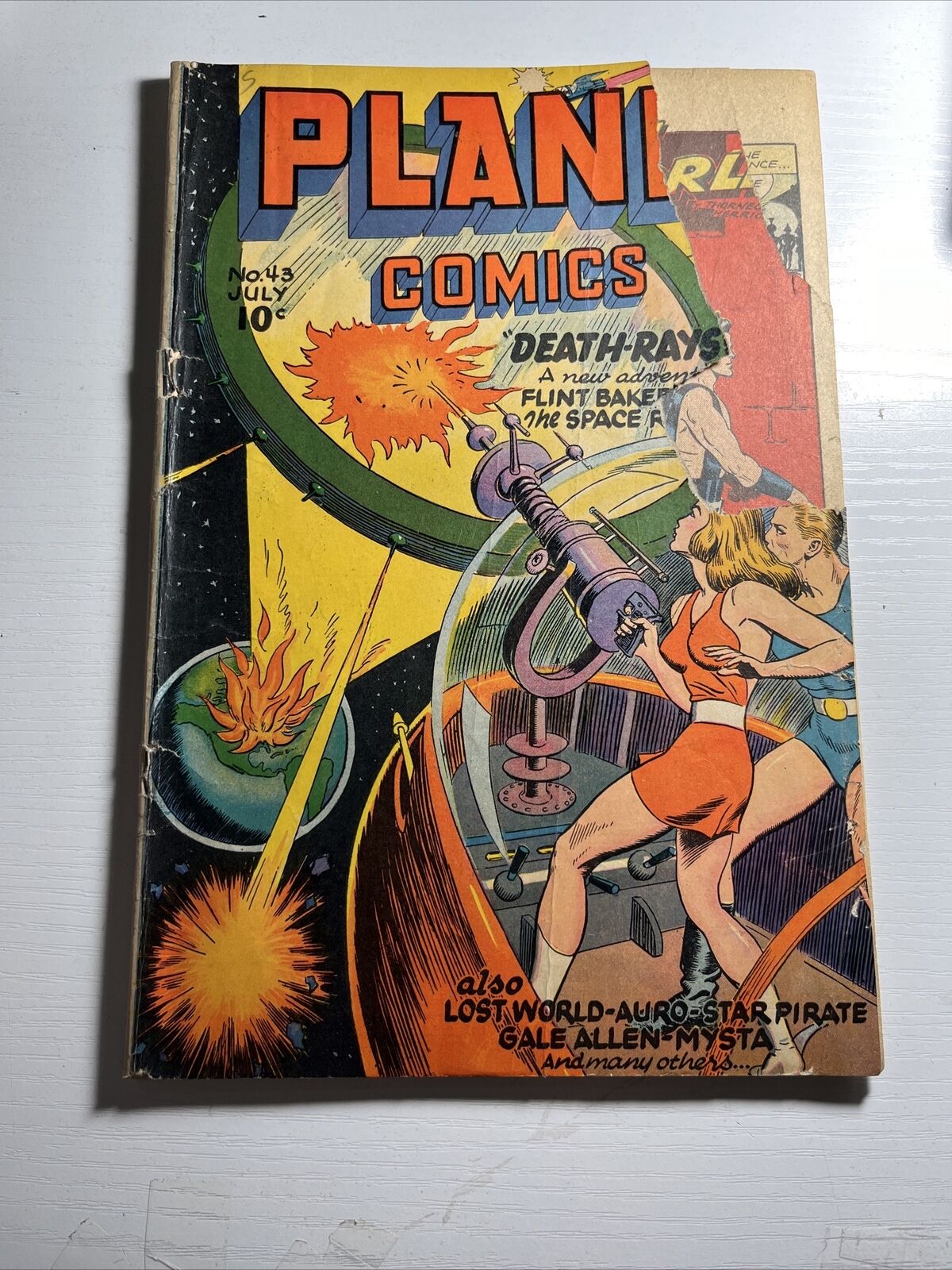 Planet Comics #43 1946 Death Rays from the Sun Detached Cover Ripped See Pic