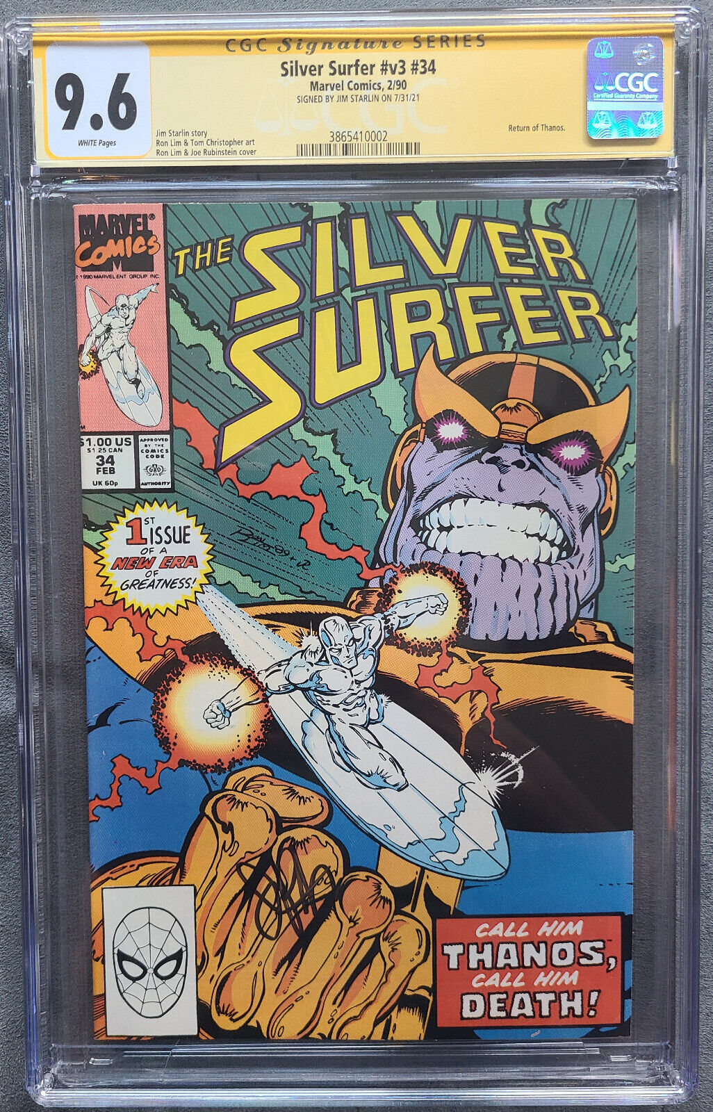Silver Surfer #34 CGC 9.6 signed by Jim Starlin